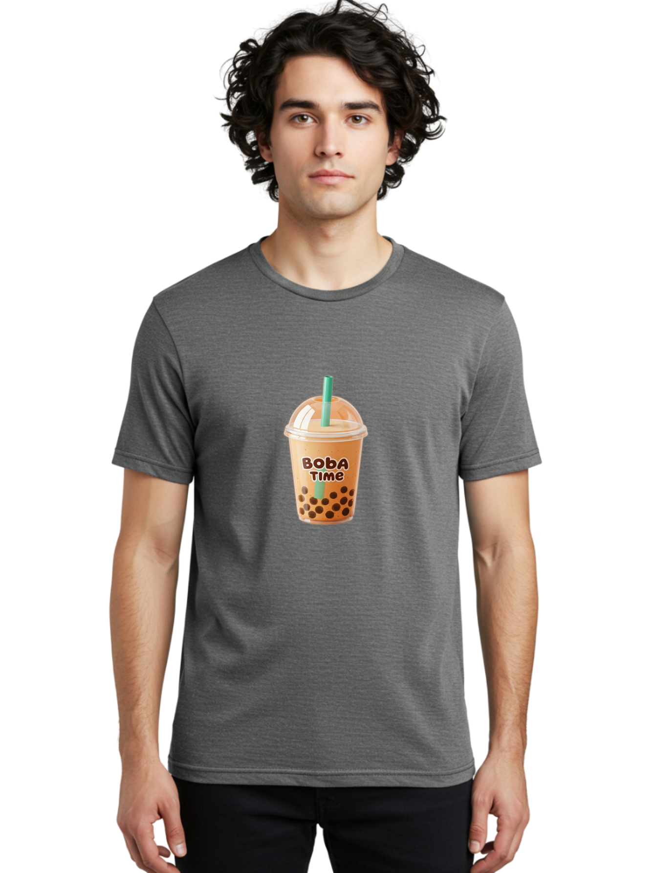 Boba-Time Men'S Graphic Tee, 100% Cotton, Comfortable Casual Summer Wear, Machine Washable, Boba Tea, Bubble Tea, Milk Tea, Tapioca Pearls, Tea Drink, Boba Time, Tea Culture, Milk Tea Lover, Boba Drink, Tea Time, Bubble Tea Lover Bac674