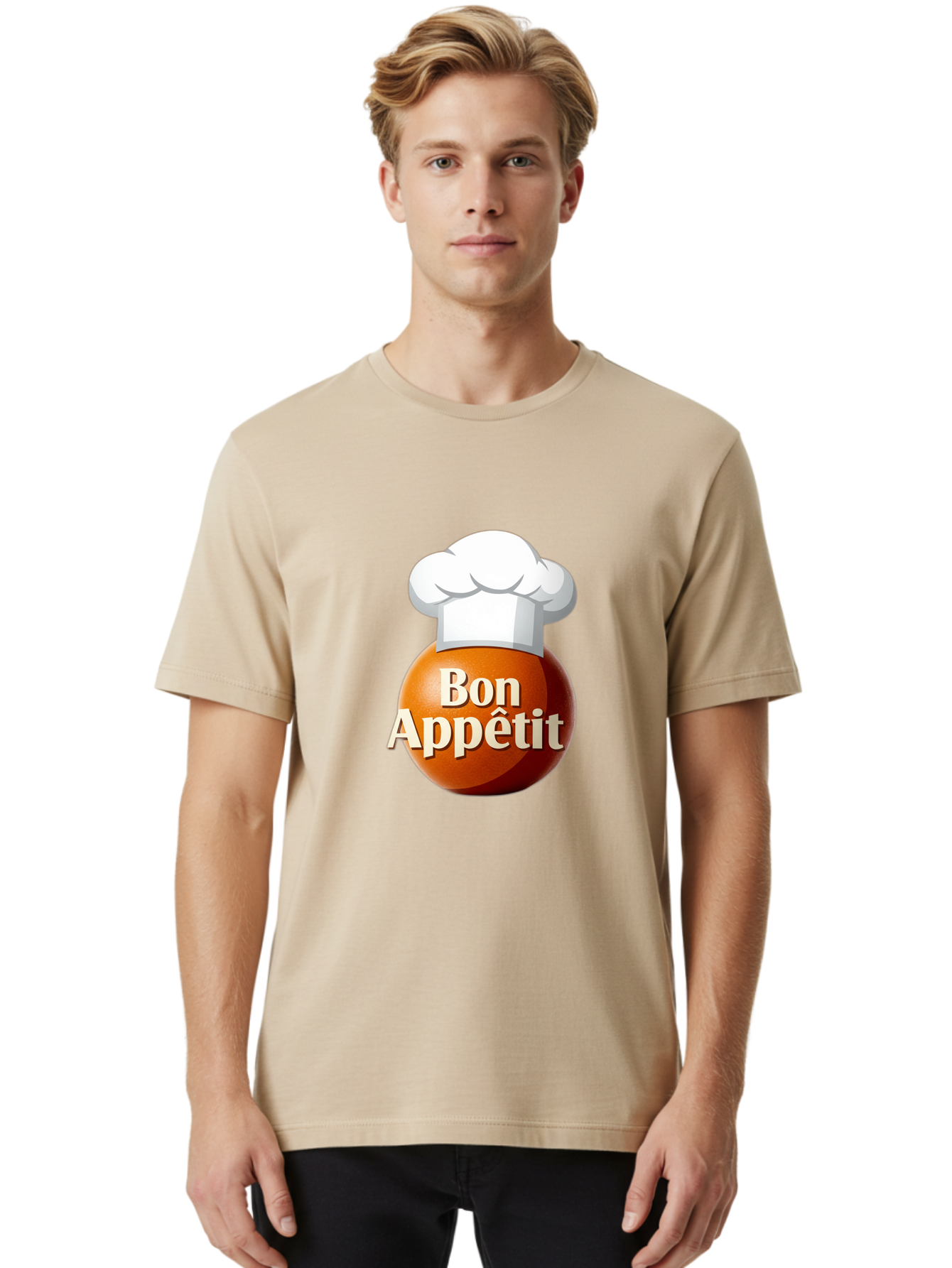 Bon-Appetit-1 Men'S Graphic Tee, 100% Cotton, Comfortable Casual Summer Wear, Machine Washable, Bon Appetit, Chef Hat, Cooking, Cuisine, Culinary Arts, Chef'S Hat, Gourmet, Fine Dining, Restaurant, Culinary Delights, Foodie, Epicure Bac676