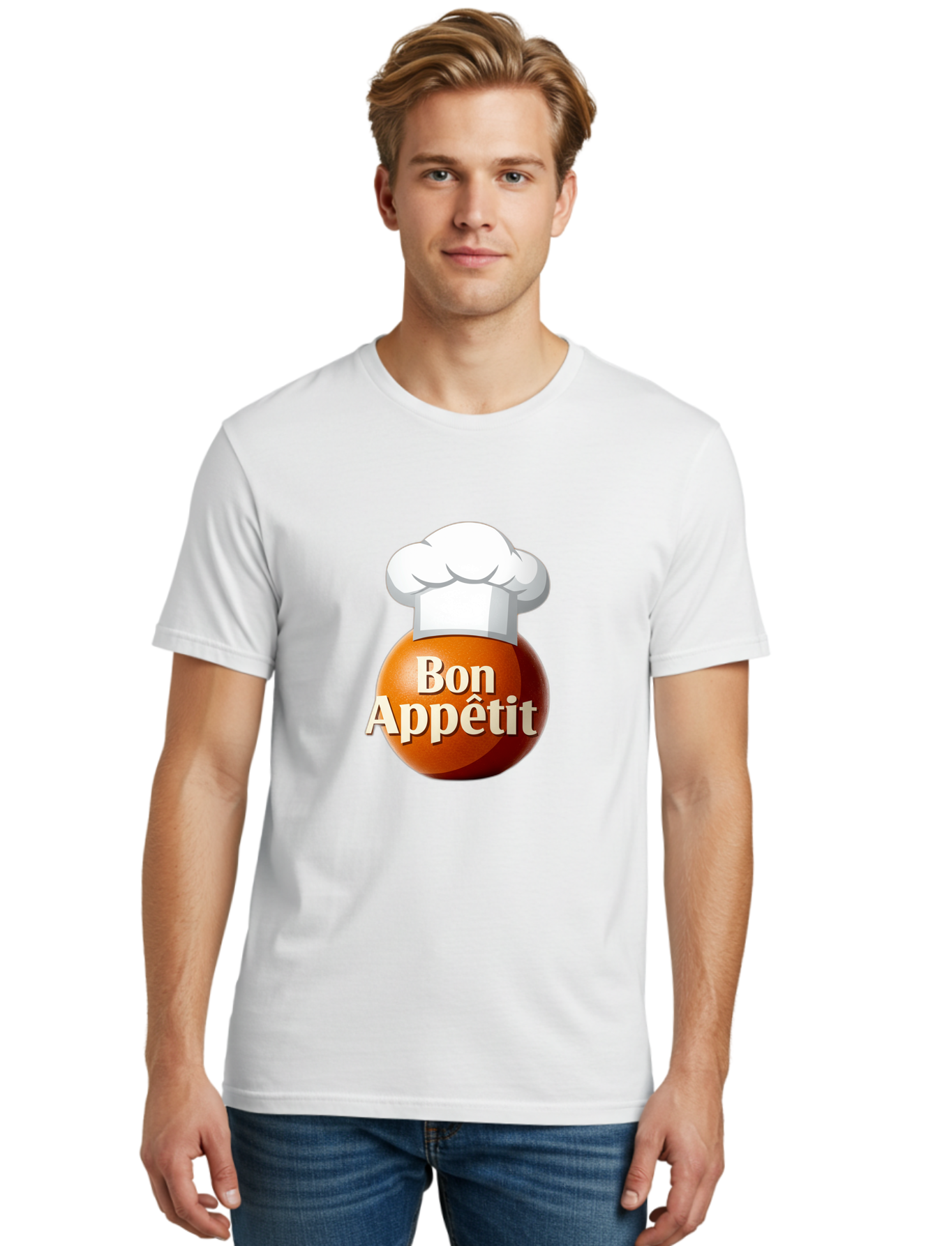 Bon-Appetit-1 Men'S Graphic Tee, 100% Cotton, Comfortable Casual Summer Wear, Machine Washable, Bon Appetit, Chef Hat, Cooking, Cuisine, Culinary Arts, Chef'S Hat, Gourmet, Fine Dining, Restaurant, Culinary Delights, Foodie, Epicure Bac676