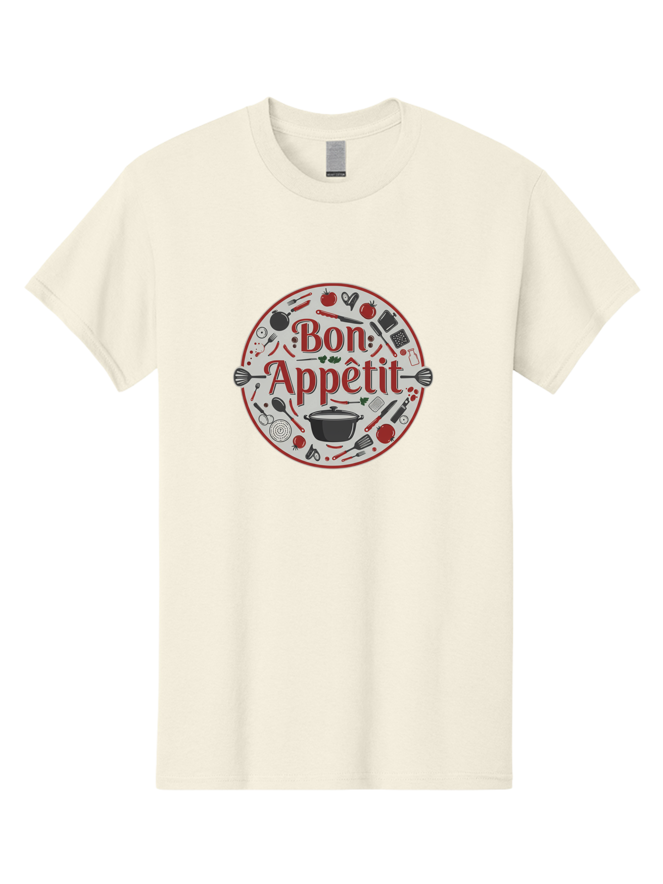 Bon-Appetit-2 Men'S Graphic Tee, 100% Cotton, Comfortable Casual Summer Wear, Machine Washable, Cooking Utensils, Kitchen Tools, Culinary Delights, Gourmet Cuisine, Fine Dining, Cooking Essentials, Kitchen Gadgets, Bon Appetit Bac677