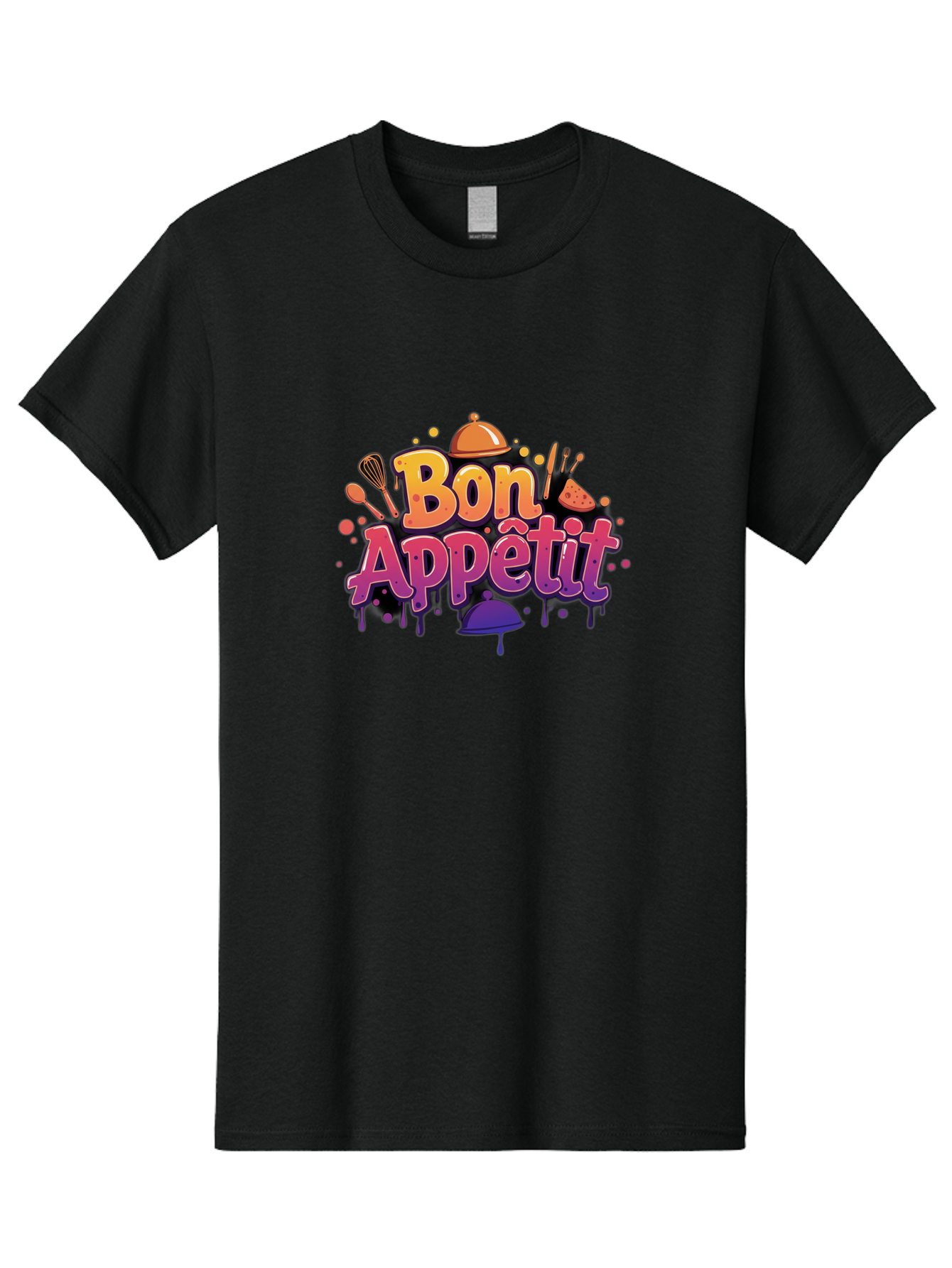 Bon-Appetit Men'S Graphic Tee, 100% Cotton, Comfortable Casual Summer Wear, Machine Washable, Foodie Graphics, Restaurant Logo, Culinary Art, Gourmet Inspiration, Kitchen Utensils, Cooking Theme, Vibrant Typography, Serving Dishes, Bac678