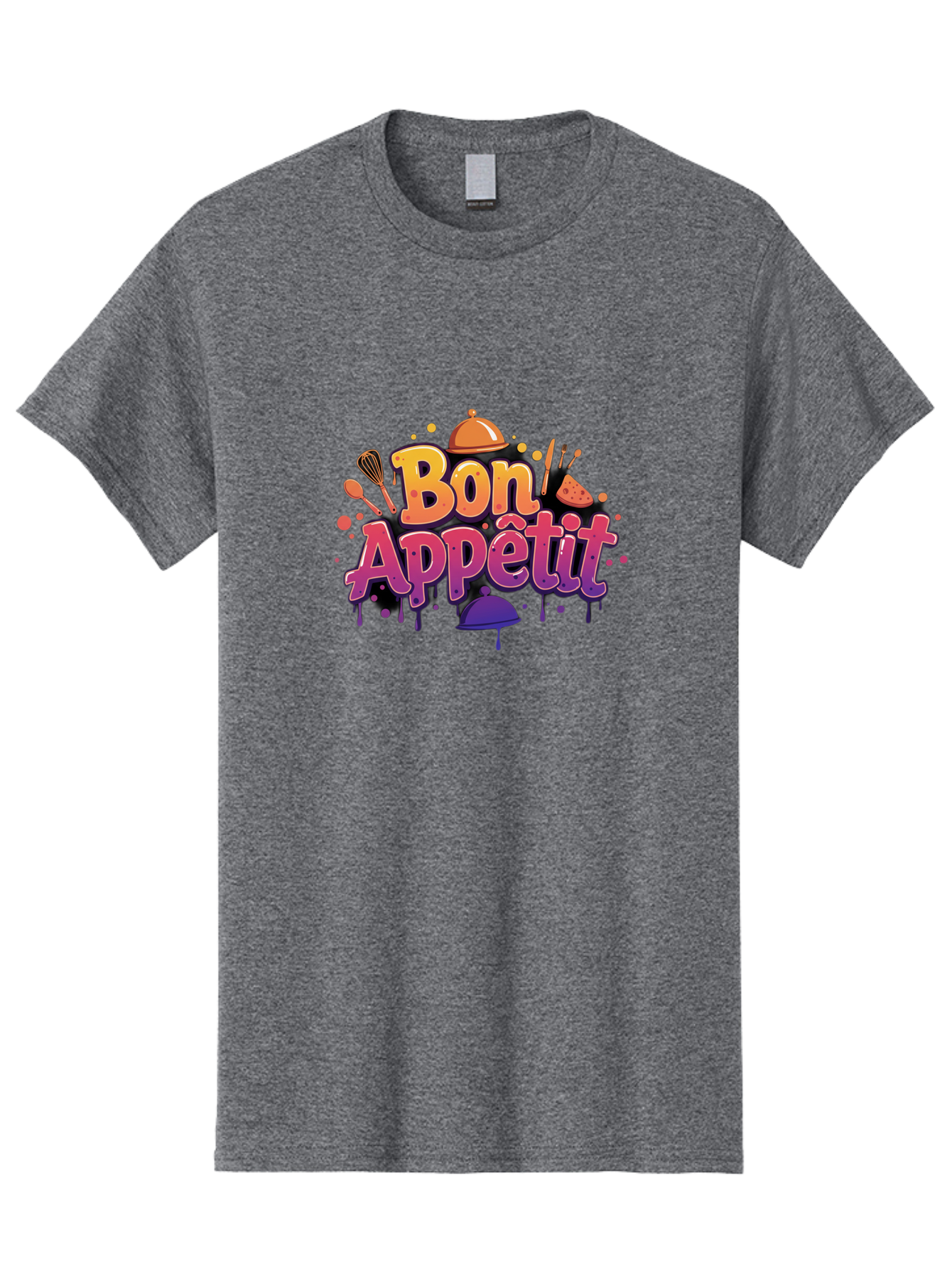 Bon-Appetit Men'S Graphic Tee, 100% Cotton, Comfortable Casual Summer Wear, Machine Washable, Foodie Graphics, Restaurant Logo, Culinary Art, Gourmet Inspiration, Kitchen Utensils, Cooking Theme, Vibrant Typography, Serving Dishes, Bac678