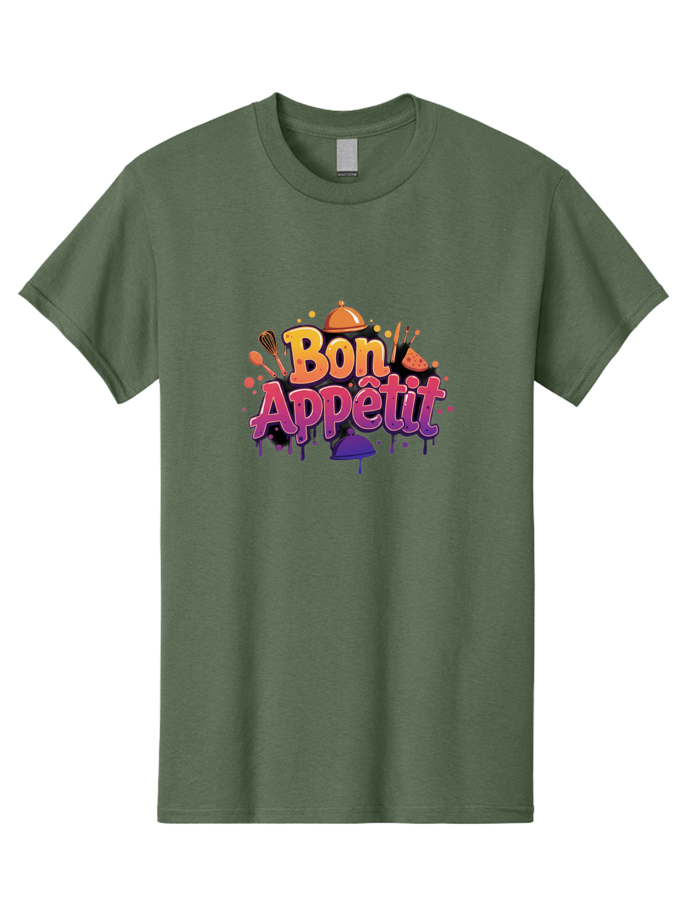 Bon-Appetit Men'S Graphic Tee, 100% Cotton, Comfortable Casual Summer Wear, Machine Washable, Foodie Graphics, Restaurant Logo, Culinary Art, Gourmet Inspiration, Kitchen Utensils, Cooking Theme, Vibrant Typography, Serving Dishes, Bac678