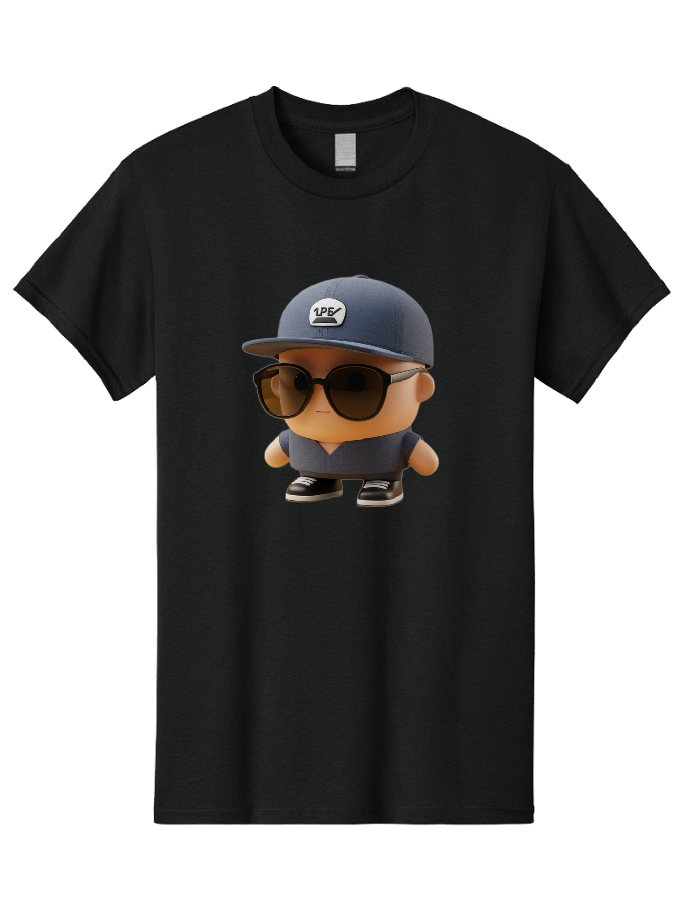 Boy Men'S Graphic Tee, 100% Cotton, Comfortable Casual Summer Wear, Machine Washable, Cartoon Character, Cool Guy, Sunglasses, Casual Wear, Trendy Outfit, 1P5 Logo, Streetwear Style, Modern Fashion, Graphic Design Bac680