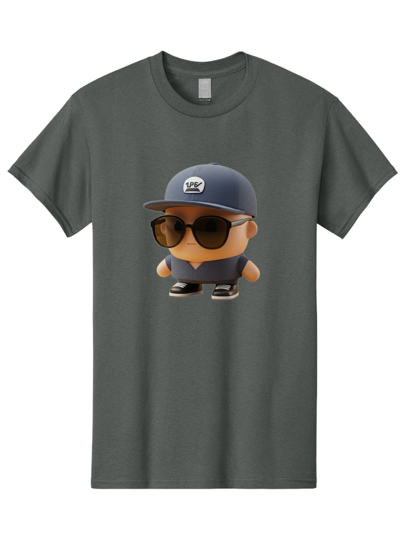 Boy Men'S Graphic Tee, 100% Cotton, Comfortable Casual Summer Wear, Machine Washable, Cartoon Character, Cool Guy, Sunglasses, Casual Wear, Trendy Outfit, 1P5 Logo, Streetwear Style, Modern Fashion, Graphic Design Bac680