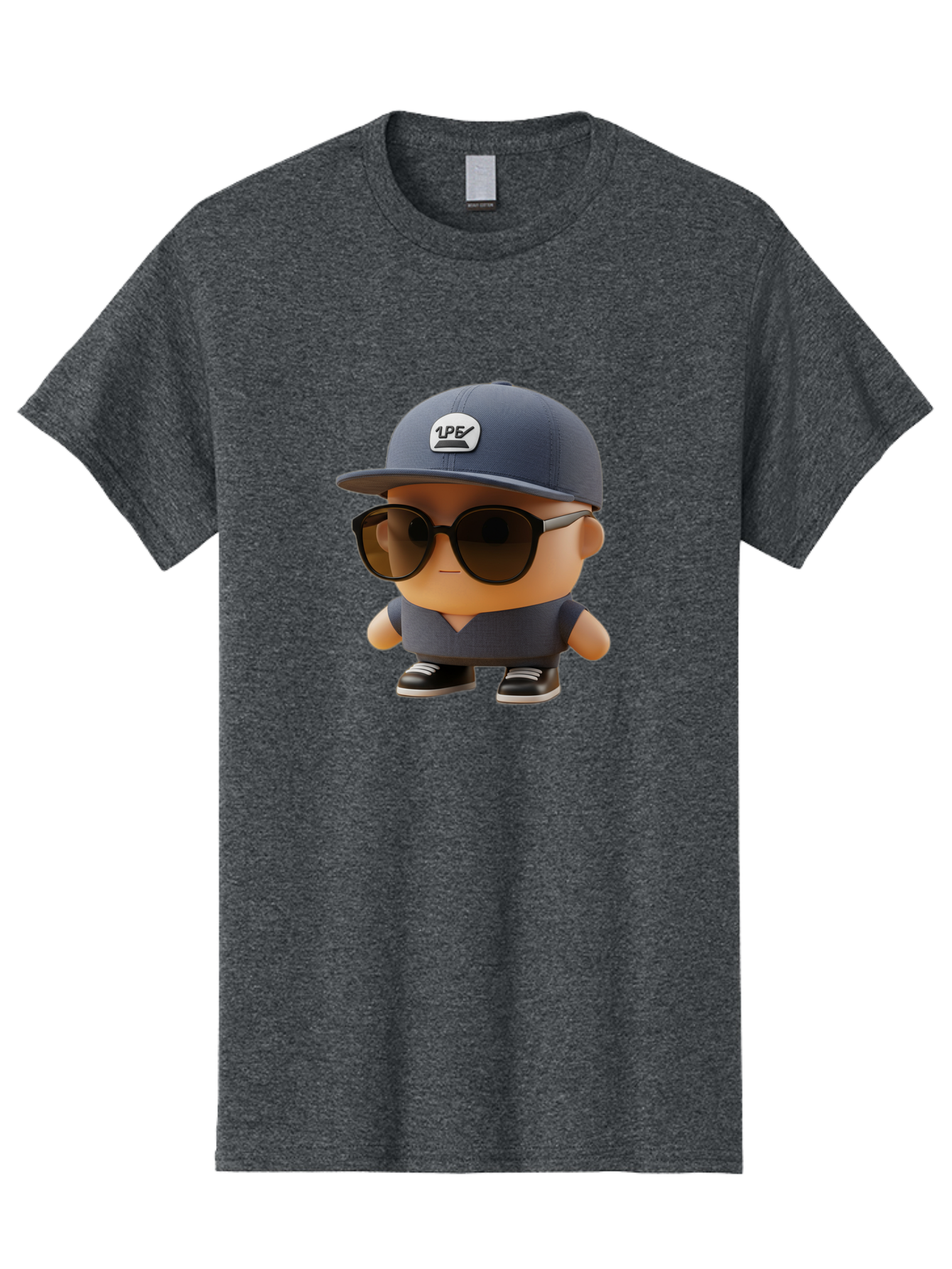 Boy Men'S Graphic Tee, 100% Cotton, Comfortable Casual Summer Wear, Machine Washable, Cartoon Character, Cool Guy, Sunglasses, Casual Wear, Trendy Outfit, 1P5 Logo, Streetwear Style, Modern Fashion, Graphic Design Bac680