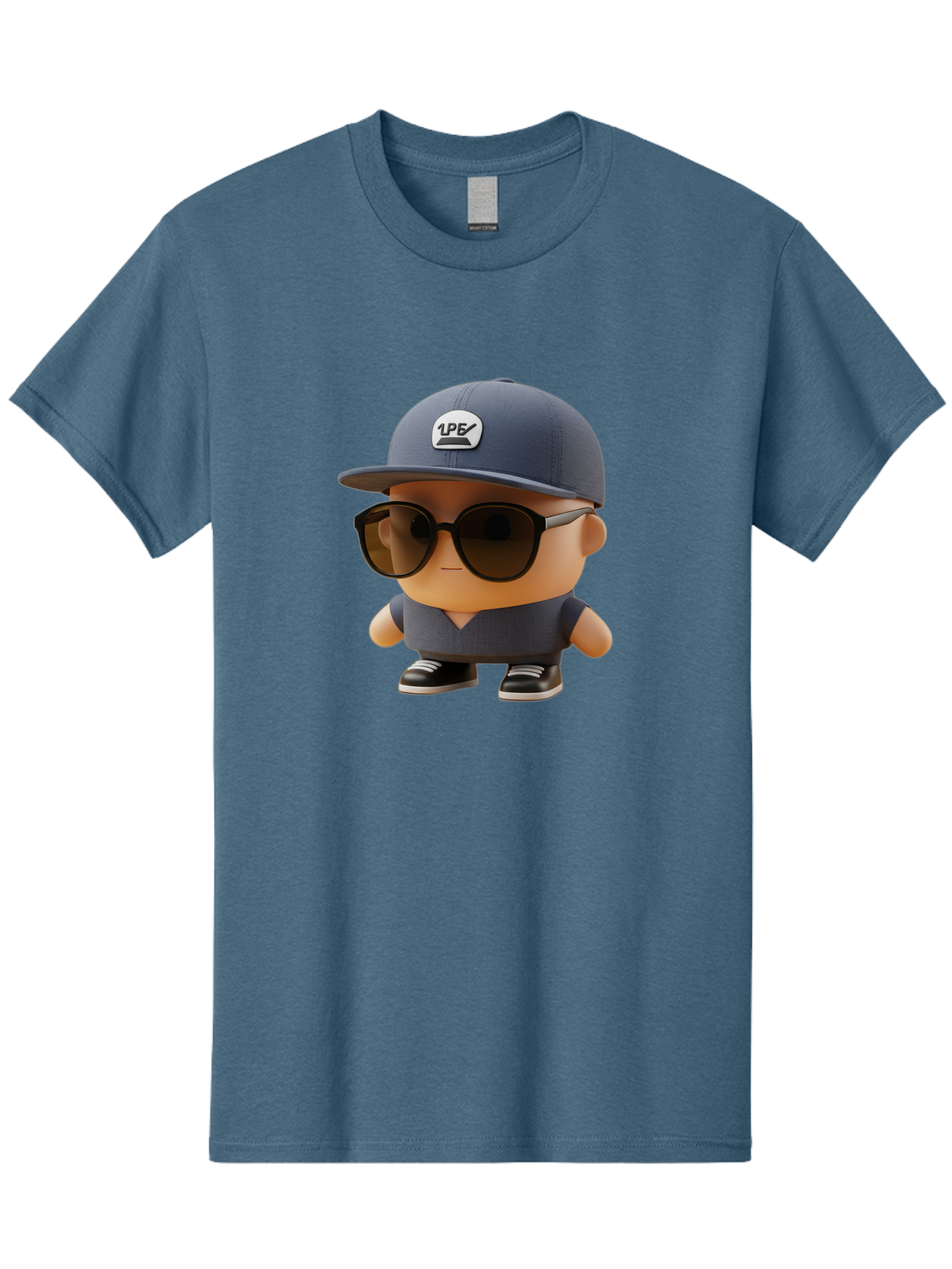 Boy Men'S Graphic Tee, 100% Cotton, Comfortable Casual Summer Wear, Machine Washable, Cartoon Character, Cool Guy, Sunglasses, Casual Wear, Trendy Outfit, 1P5 Logo, Streetwear Style, Modern Fashion, Graphic Design Bac680