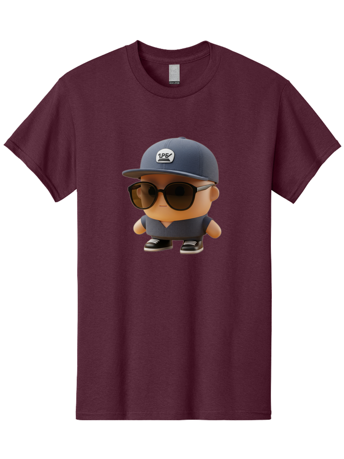 Boy Men'S Graphic Tee, 100% Cotton, Comfortable Casual Summer Wear, Machine Washable, Cartoon Character, Cool Guy, Sunglasses, Casual Wear, Trendy Outfit, 1P5 Logo, Streetwear Style, Modern Fashion, Graphic Design Bac680