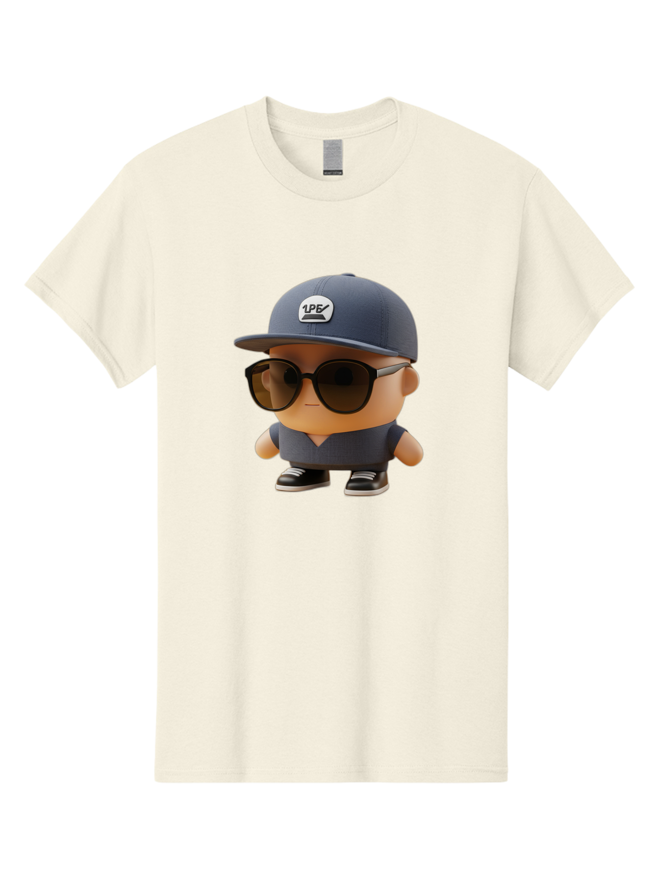 Boy Men'S Graphic Tee, 100% Cotton, Comfortable Casual Summer Wear, Machine Washable, Cartoon Character, Cool Guy, Sunglasses, Casual Wear, Trendy Outfit, 1P5 Logo, Streetwear Style, Modern Fashion, Graphic Design Bac680