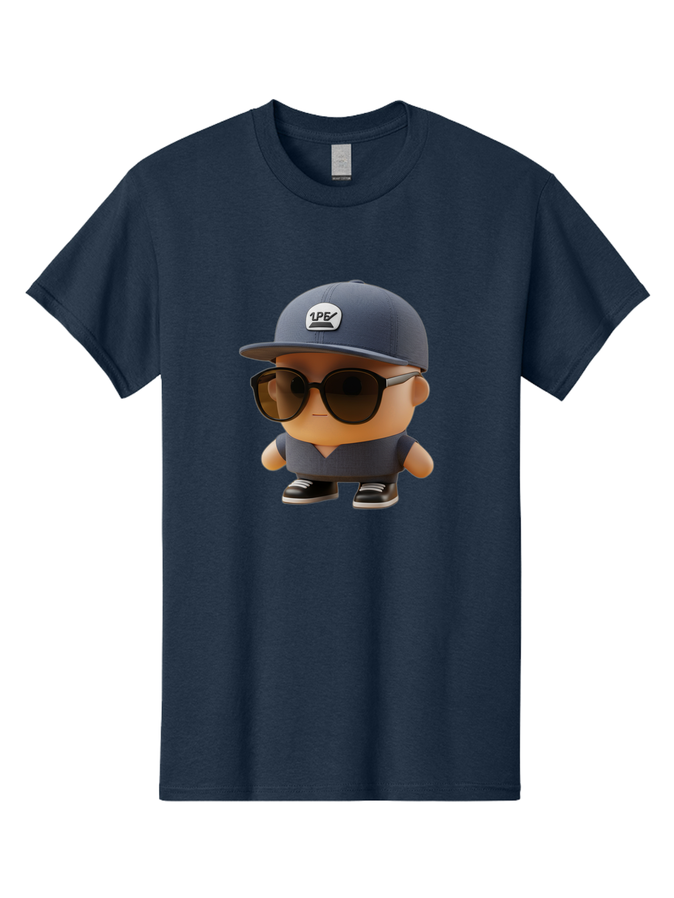 Boy Men'S Graphic Tee, 100% Cotton, Comfortable Casual Summer Wear, Machine Washable, Cartoon Character, Cool Guy, Sunglasses, Casual Wear, Trendy Outfit, 1P5 Logo, Streetwear Style, Modern Fashion, Graphic Design Bac680