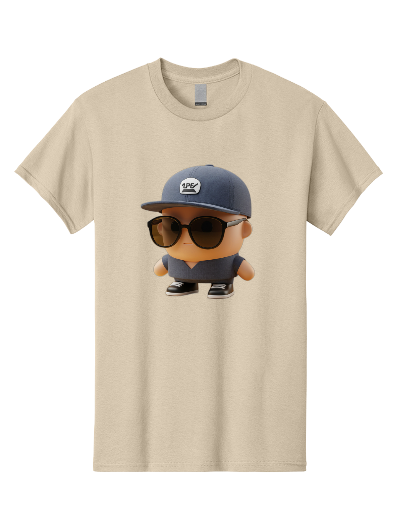 Boy Men'S Graphic Tee, 100% Cotton, Comfortable Casual Summer Wear, Machine Washable, Cartoon Character, Cool Guy, Sunglasses, Casual Wear, Trendy Outfit, 1P5 Logo, Streetwear Style, Modern Fashion, Graphic Design Bac680