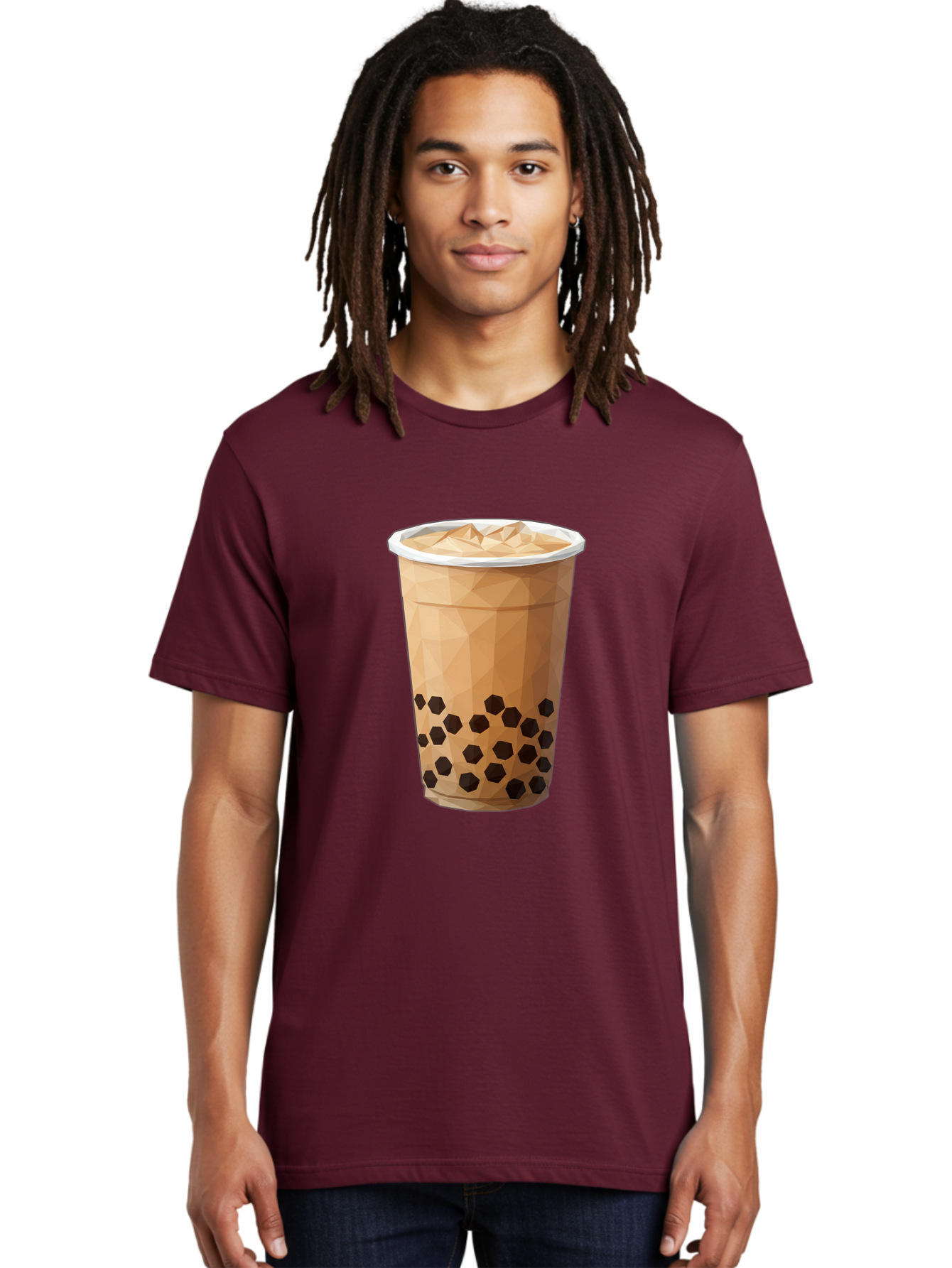Bubble-Milk-Tea-1 Men'S Graphic Tee, 100% Cotton, Comfortable Casual Summer Wear, Machine Washable, Boba Tea, Milk Tea, Bubble Tea, Drink, Beverage, Iced Tea, Tapioca Pearls, Brown Sugar, Coffee Shop, Cafe Culture, Refreshing Drink, Cold Brew Bac683