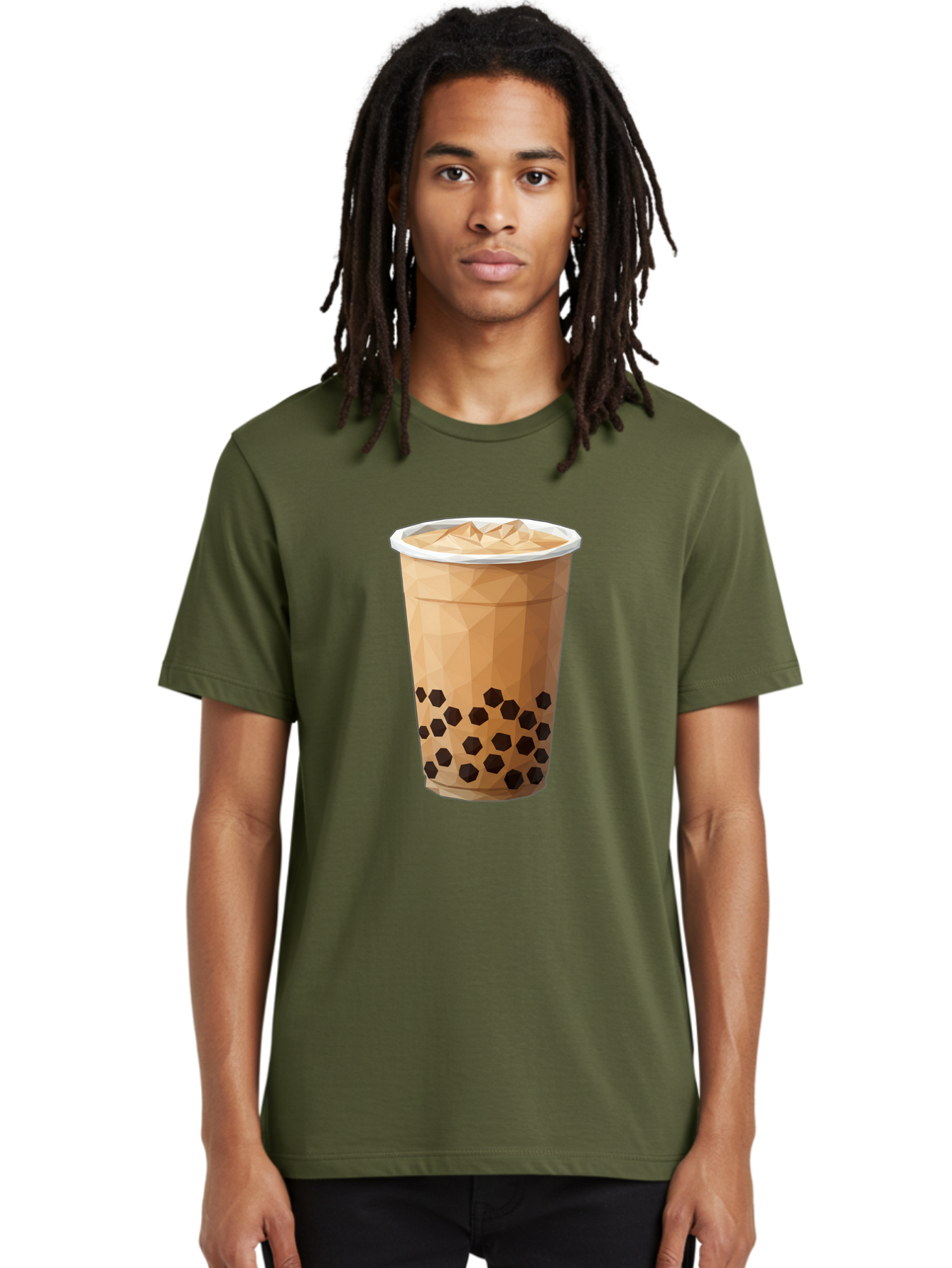 Bubble-Milk-Tea-1 Men'S Graphic Tee, 100% Cotton, Comfortable Casual Summer Wear, Machine Washable, Boba Tea, Milk Tea, Bubble Tea, Drink, Beverage, Iced Tea, Tapioca Pearls, Brown Sugar, Coffee Shop, Cafe Culture, Refreshing Drink, Cold Brew Bac683