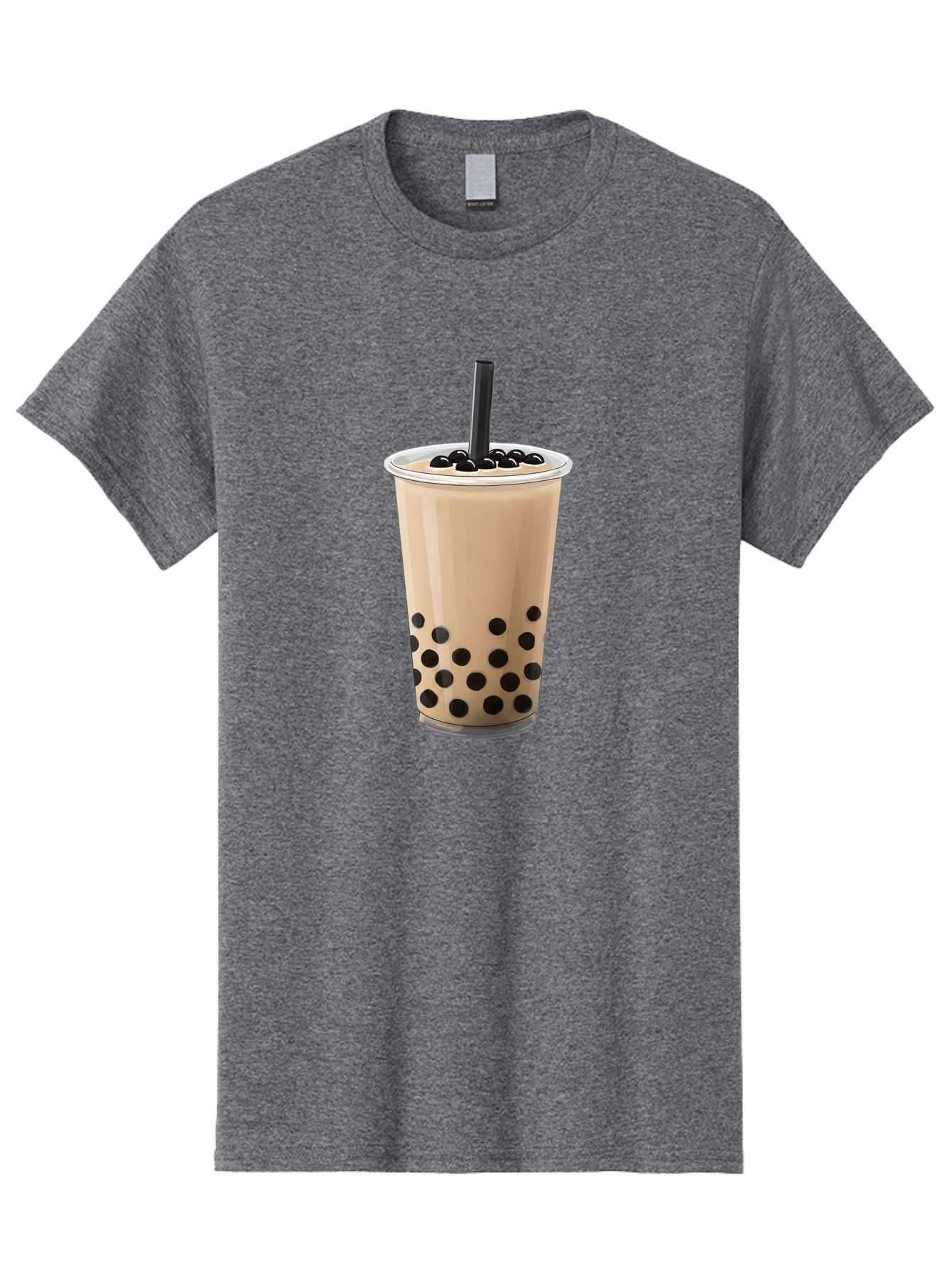Bubble-Milk-Tea-2 Men'S Graphic Tee, 100% Cotton, Comfortable Casual Summer Wear, Machine Washable, Bubble Milk Tea, Boba Drink, Milk Tea, Tea With Boba, Boba Tea, Tapioca Pearls, Creamy Texture, Black Straw, Cold Beverage, Refreshing Drink Bac684