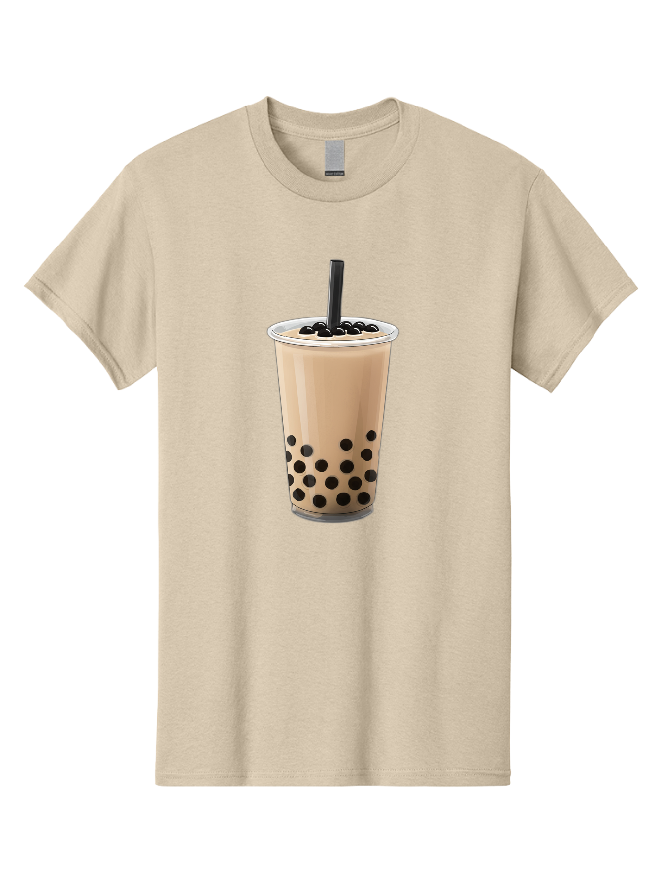 Bubble-Milk-Tea-2 Men'S Graphic Tee, 100% Cotton, Comfortable Casual Summer Wear, Machine Washable, Bubble Milk Tea, Boba Drink, Milk Tea, Tea With Boba, Boba Tea, Tapioca Pearls, Creamy Texture, Black Straw, Cold Beverage, Refreshing Drink Bac684
