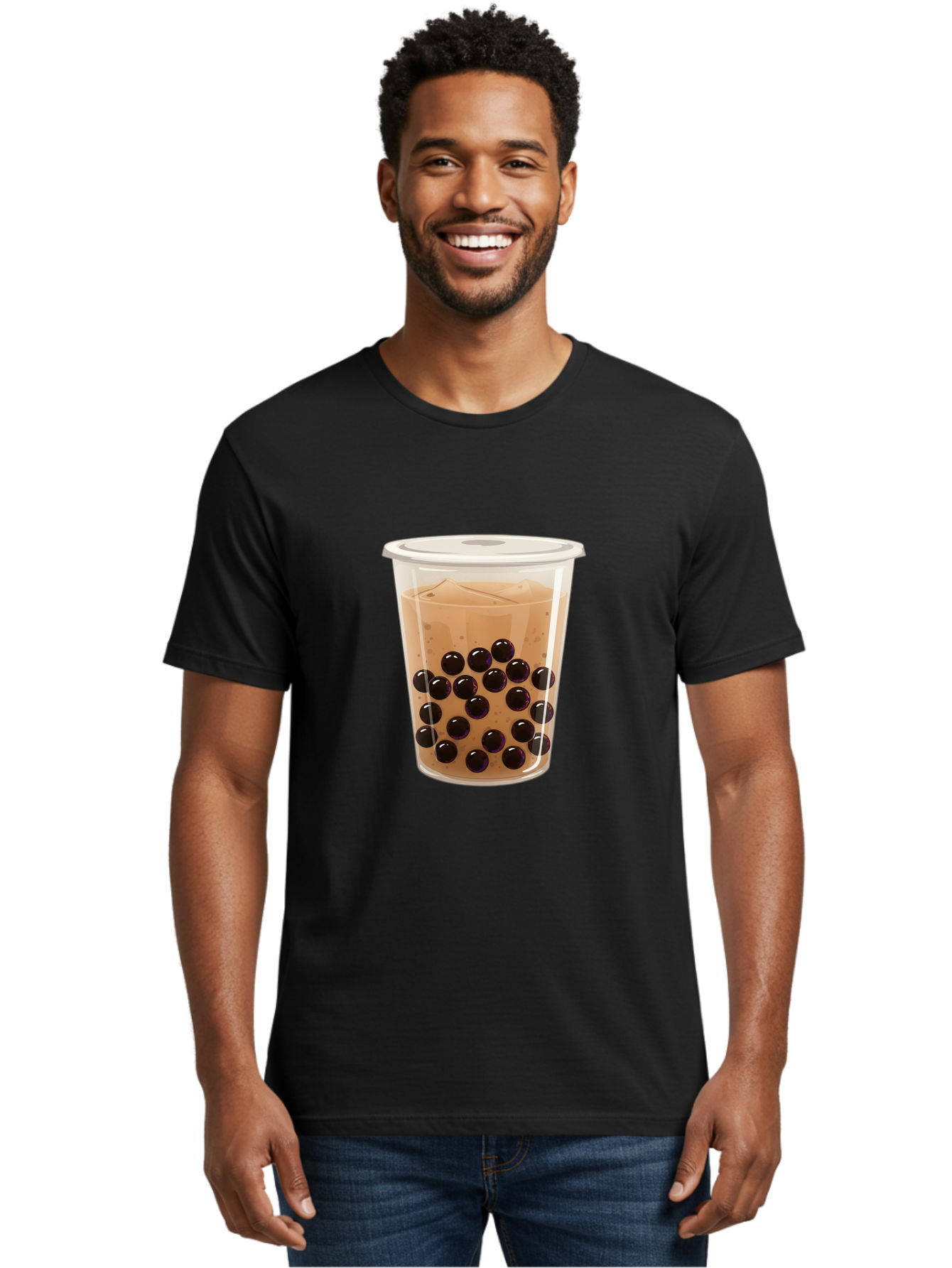 Bubble-Milk-Tea-3 Men'S Graphic Tee, 100% Cotton, Comfortable Casual Summer Wear, Machine Washable, Boba Tea, Bubble Tea, Milk Tea, Tapioca Pearls, Iced Tea, Refreshing Drink, Cold Beverage, Popular Drink, Trendy Beverage, Boba Bac685