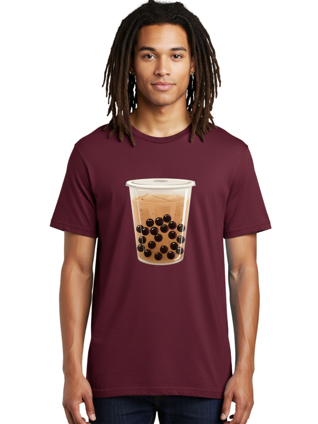 Bubble-Milk-Tea-3 Men'S Graphic Tee, 100% Cotton, Comfortable Casual Summer Wear, Machine Washable, Boba Tea, Bubble Tea, Milk Tea, Tapioca Pearls, Iced Tea, Refreshing Drink, Cold Beverage, Popular Drink, Trendy Beverage, Boba Bac685