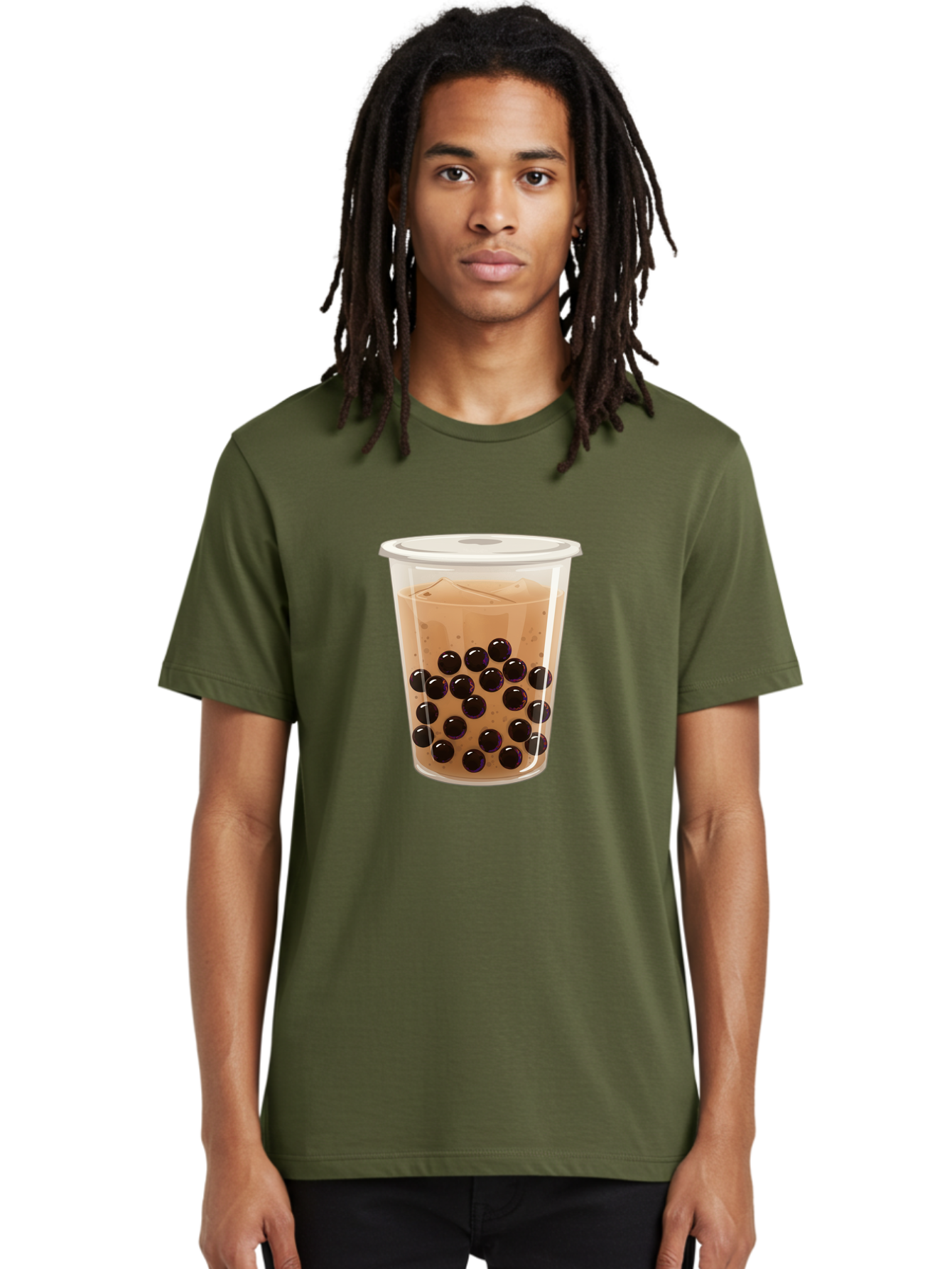 Bubble-Milk-Tea-3 Men'S Graphic Tee, 100% Cotton, Comfortable Casual Summer Wear, Machine Washable, Boba Tea, Bubble Tea, Milk Tea, Tapioca Pearls, Iced Tea, Refreshing Drink, Cold Beverage, Popular Drink, Trendy Beverage, Boba Bac685