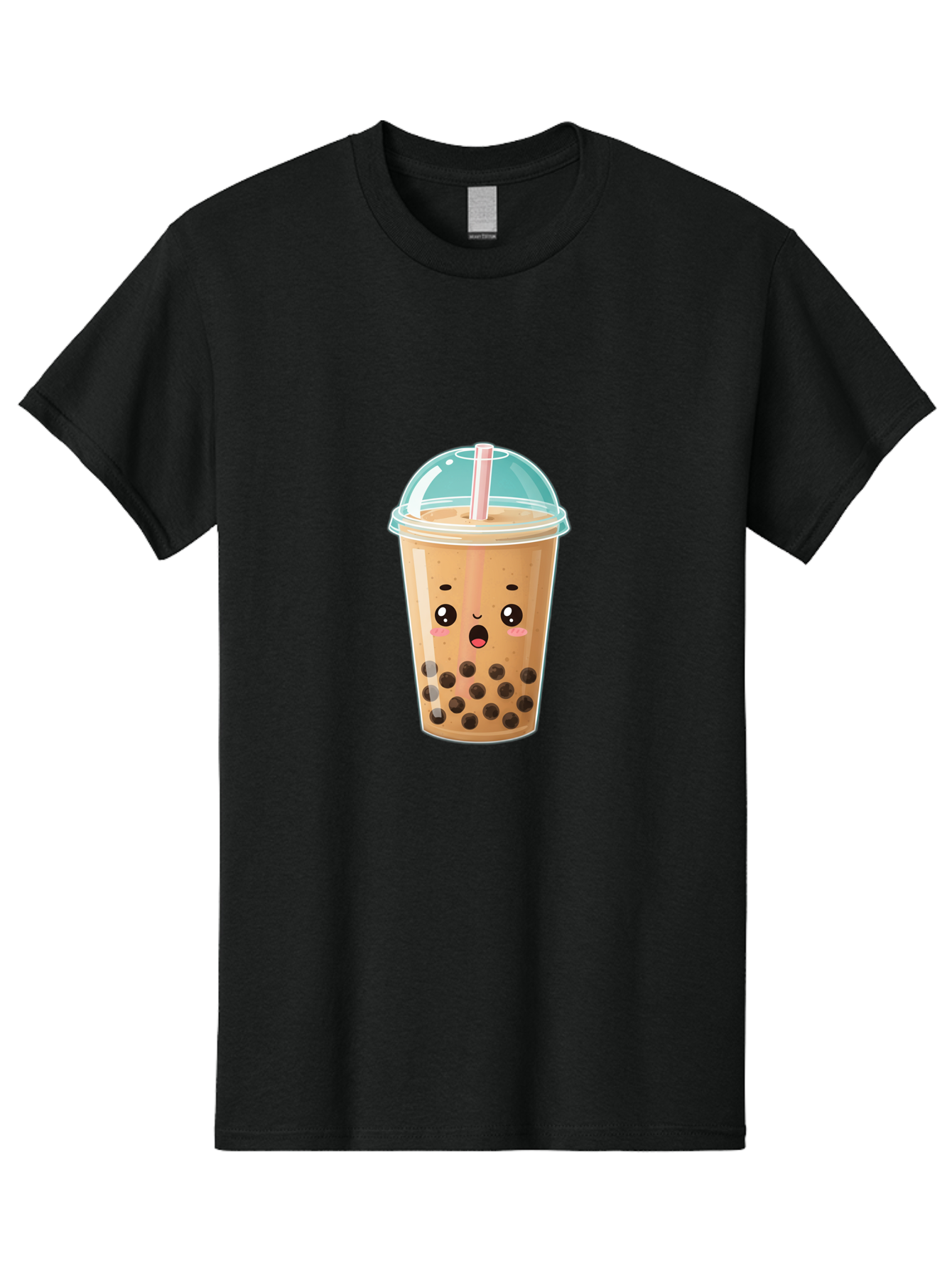 Bubble-Tea-1 Men'S Graphic Tee, 100% Cotton, Comfortable Casual Summer Wear, Machine Washable, Bubble Tea, Milk Tea, Boba Drink, Cartoon Character, Cute Face, Straw, Tapioca Pearls, Kawaii, Beverage, Refreshing Drink, Sweet Treat, Fun Design, Bac689
