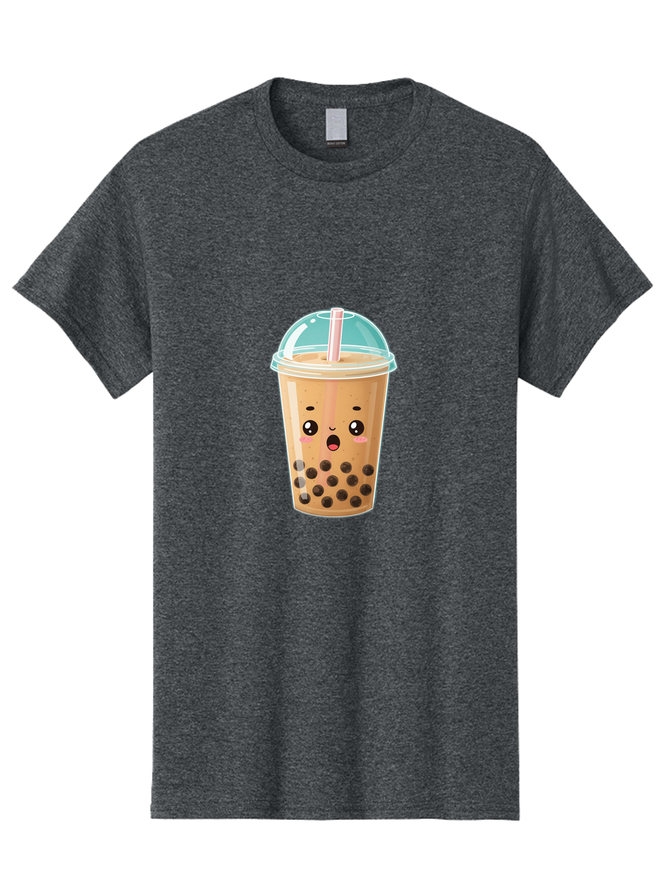 Bubble-Tea-1 Men'S Graphic Tee, 100% Cotton, Comfortable Casual Summer Wear, Machine Washable, Bubble Tea, Milk Tea, Boba Drink, Cartoon Character, Cute Face, Straw, Tapioca Pearls, Kawaii, Beverage, Refreshing Drink, Sweet Treat, Fun Design, Bac689