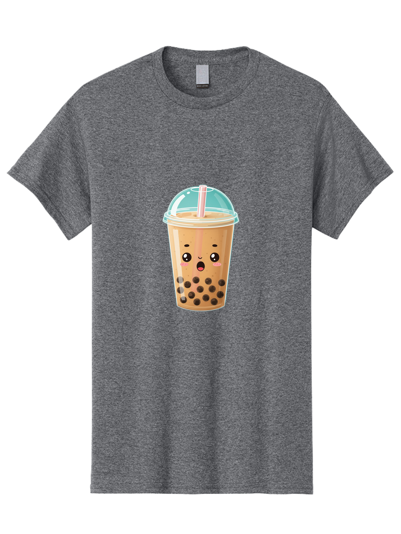 Bubble-Tea-1 Men'S Graphic Tee, 100% Cotton, Comfortable Casual Summer Wear, Machine Washable, Bubble Tea, Milk Tea, Boba Drink, Cartoon Character, Cute Face, Straw, Tapioca Pearls, Kawaii, Beverage, Refreshing Drink, Sweet Treat, Fun Design, Bac689