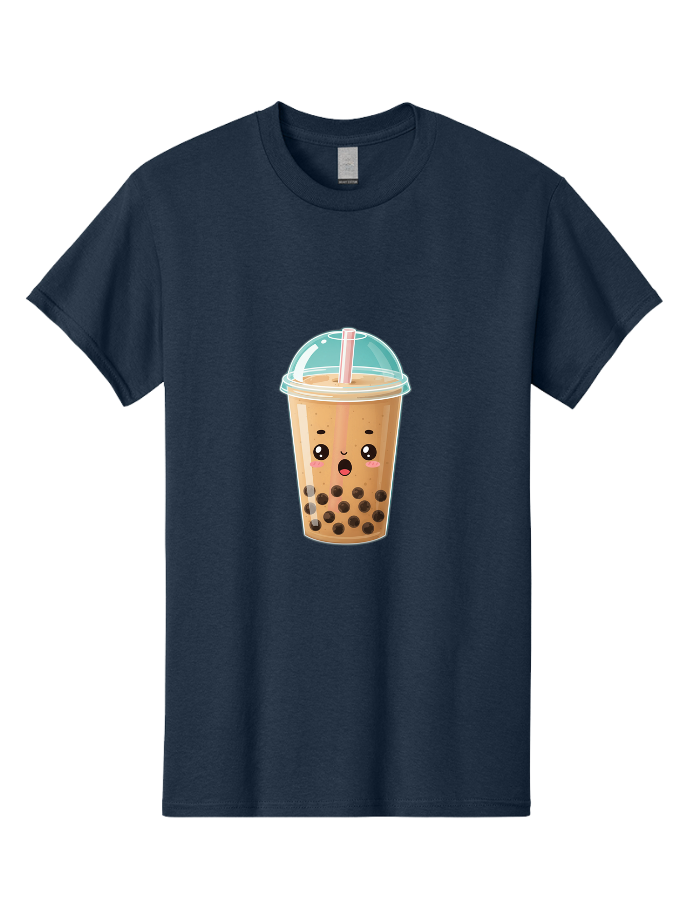 Bubble-Tea-1 Men'S Graphic Tee, 100% Cotton, Comfortable Casual Summer Wear, Machine Washable, Bubble Tea, Milk Tea, Boba Drink, Cartoon Character, Cute Face, Straw, Tapioca Pearls, Kawaii, Beverage, Refreshing Drink, Sweet Treat, Fun Design, Bac689