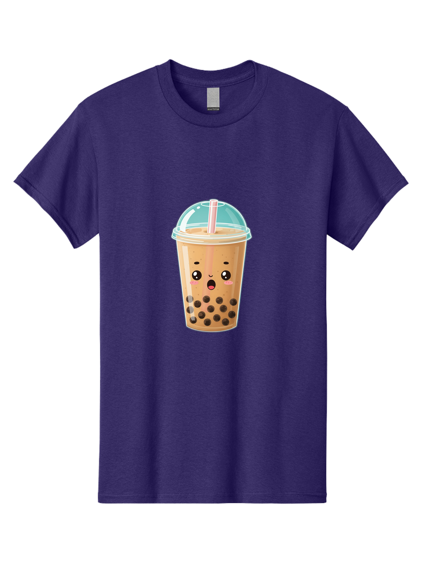 Bubble-Tea-1 Men'S Graphic Tee, 100% Cotton, Comfortable Casual Summer Wear, Machine Washable, Bubble Tea, Milk Tea, Boba Drink, Cartoon Character, Cute Face, Straw, Tapioca Pearls, Kawaii, Beverage, Refreshing Drink, Sweet Treat, Fun Design, Bac689