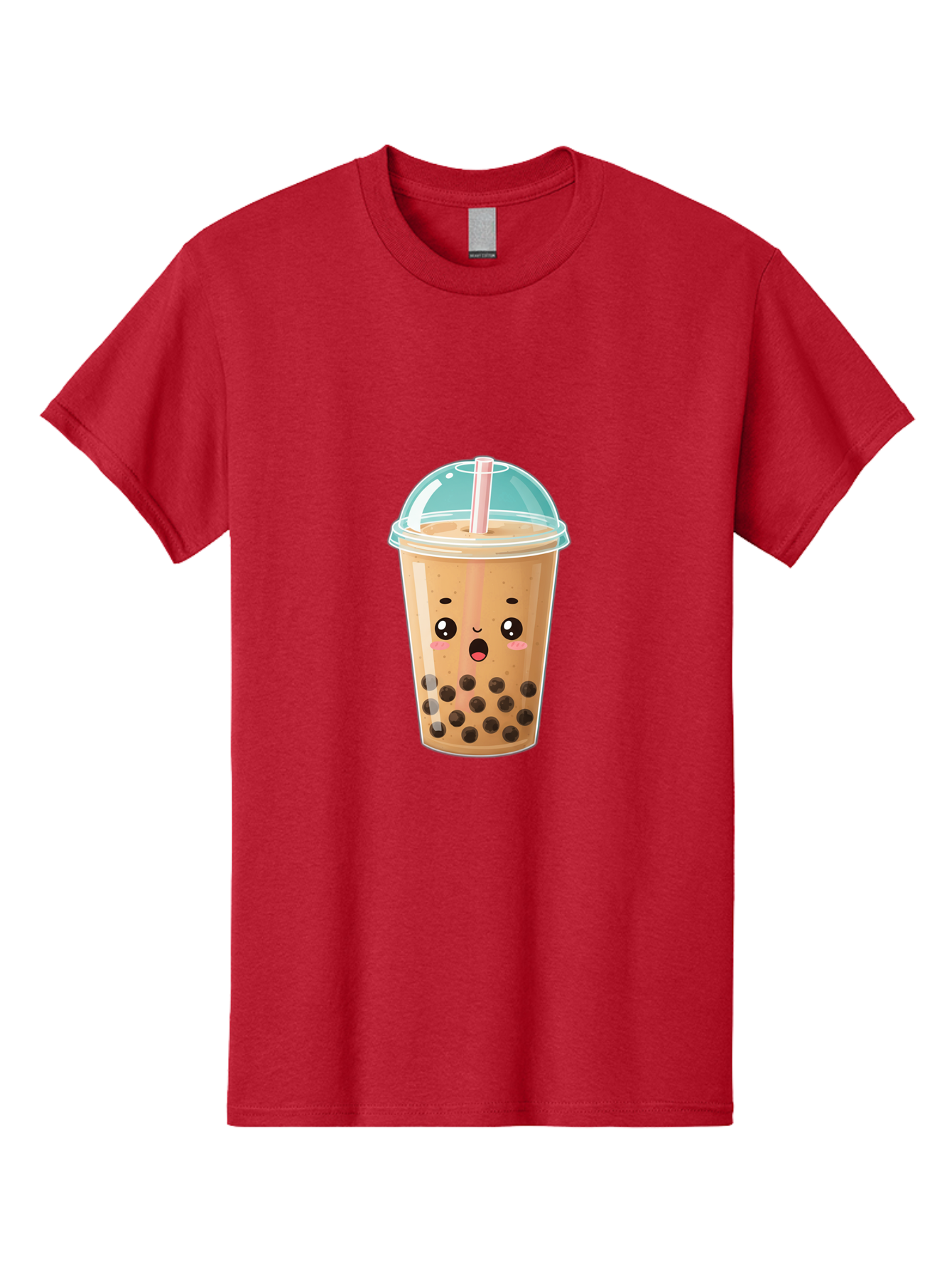 Bubble-Tea-1 Men'S Graphic Tee, 100% Cotton, Comfortable Casual Summer Wear, Machine Washable, Bubble Tea, Milk Tea, Boba Drink, Cartoon Character, Cute Face, Straw, Tapioca Pearls, Kawaii, Beverage, Refreshing Drink, Sweet Treat, Fun Design, Bac689