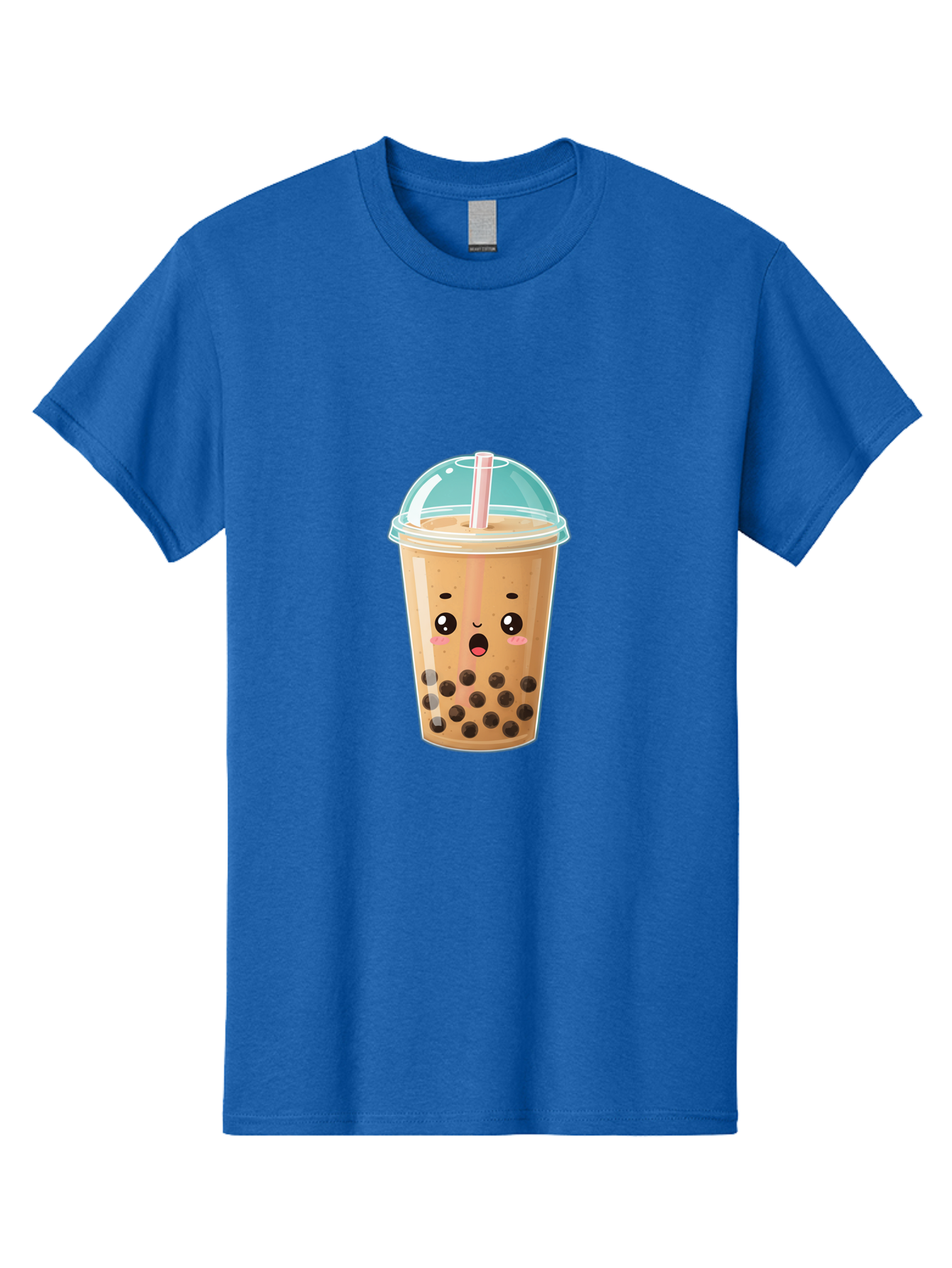 Bubble-Tea-1 Men'S Graphic Tee, 100% Cotton, Comfortable Casual Summer Wear, Machine Washable, Bubble Tea, Milk Tea, Boba Drink, Cartoon Character, Cute Face, Straw, Tapioca Pearls, Kawaii, Beverage, Refreshing Drink, Sweet Treat, Fun Design, Bac689