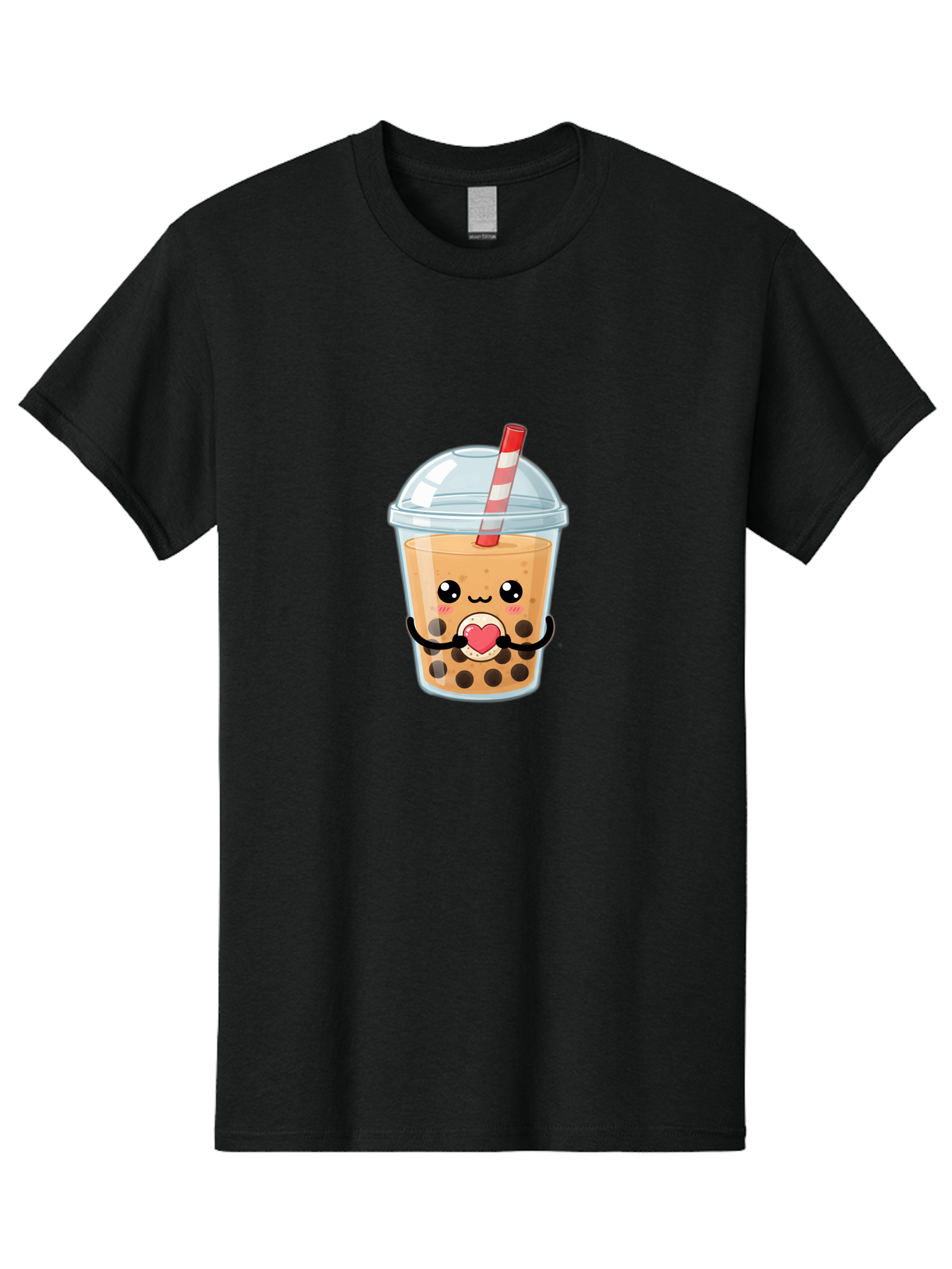 Bubble-Tea-13 Men'S Graphic Tee, 100% Cotton, Comfortable Casual Summer Wear, Machine Washable, Bubble Tea, Boba Drink, Cartoon Beverage, Cute Straw, Kawaii Culture, Heart Symbol, Playful Design, Refreshing Drink, Milk Tea, Tea Lover Bac693