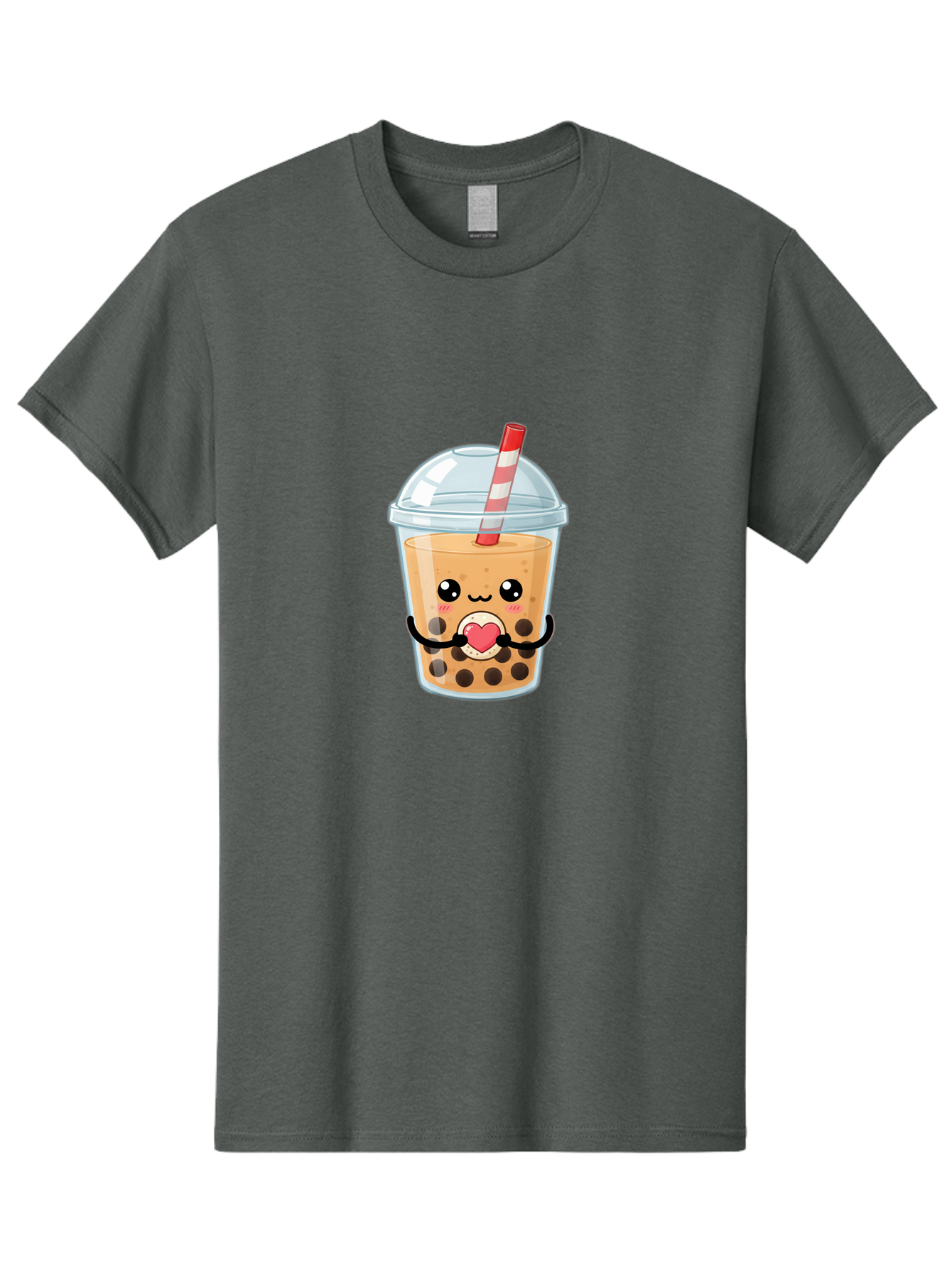 Bubble-Tea-13 Men'S Graphic Tee, 100% Cotton, Comfortable Casual Summer Wear, Machine Washable, Bubble Tea, Boba Drink, Cartoon Beverage, Cute Straw, Kawaii Culture, Heart Symbol, Playful Design, Refreshing Drink, Milk Tea, Tea Lover Bac693