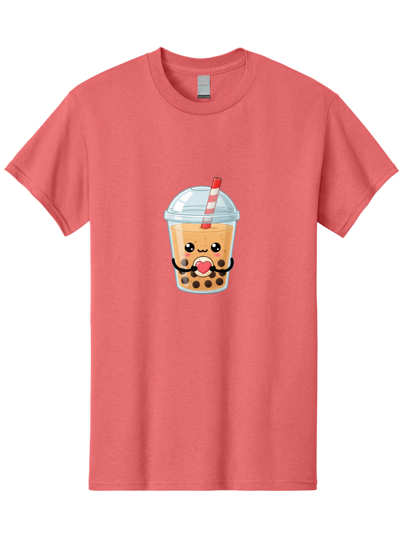 Bubble-Tea-13 Men'S Graphic Tee, 100% Cotton, Comfortable Casual Summer Wear, Machine Washable, Bubble Tea, Boba Drink, Cartoon Beverage, Cute Straw, Kawaii Culture, Heart Symbol, Playful Design, Refreshing Drink, Milk Tea, Tea Lover Bac693