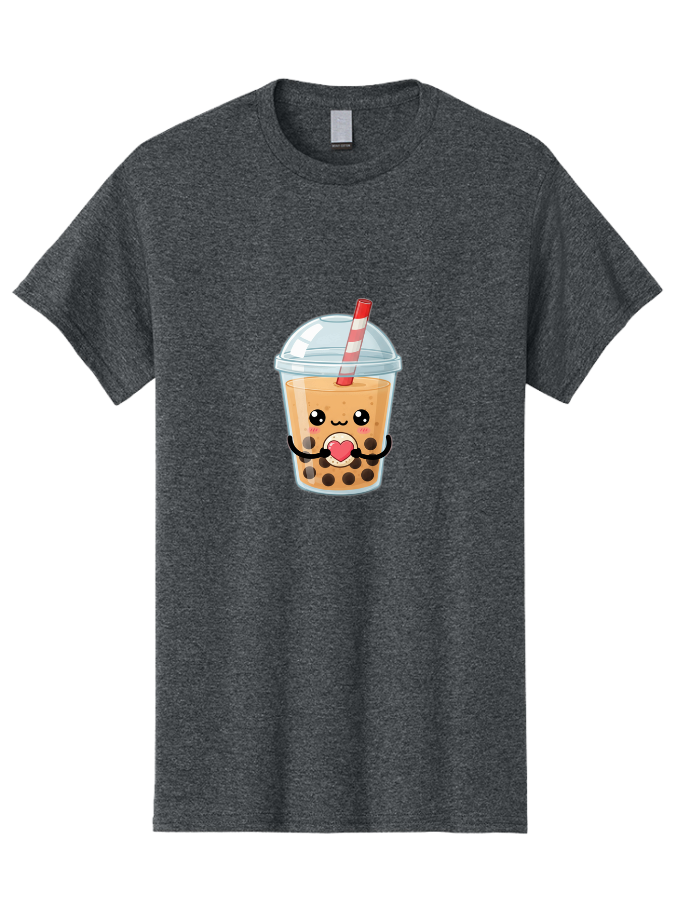 Bubble-Tea-13 Men'S Graphic Tee, 100% Cotton, Comfortable Casual Summer Wear, Machine Washable, Bubble Tea, Boba Drink, Cartoon Beverage, Cute Straw, Kawaii Culture, Heart Symbol, Playful Design, Refreshing Drink, Milk Tea, Tea Lover Bac693