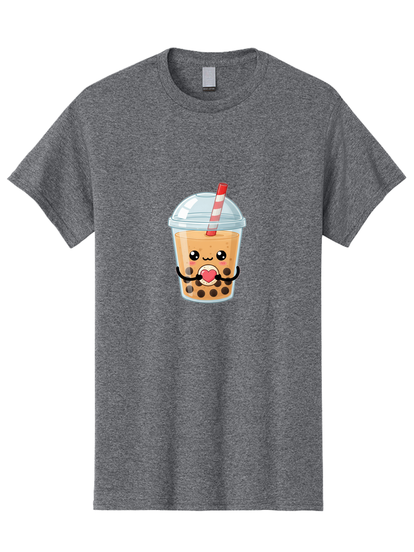 Bubble-Tea-13 Men'S Graphic Tee, 100% Cotton, Comfortable Casual Summer Wear, Machine Washable, Bubble Tea, Boba Drink, Cartoon Beverage, Cute Straw, Kawaii Culture, Heart Symbol, Playful Design, Refreshing Drink, Milk Tea, Tea Lover Bac693
