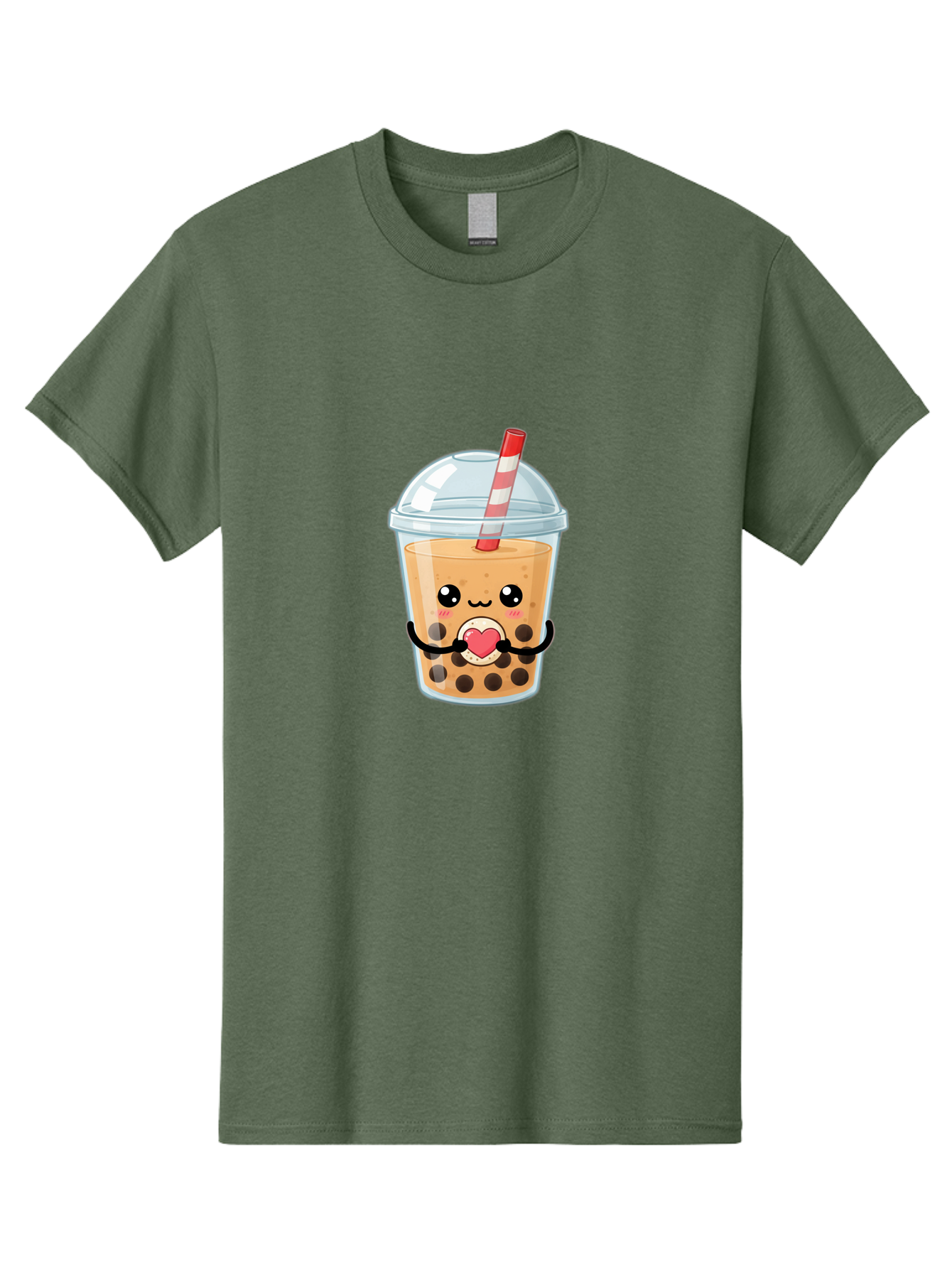 Bubble-Tea-13 Men'S Graphic Tee, 100% Cotton, Comfortable Casual Summer Wear, Machine Washable, Bubble Tea, Boba Drink, Cartoon Beverage, Cute Straw, Kawaii Culture, Heart Symbol, Playful Design, Refreshing Drink, Milk Tea, Tea Lover Bac693