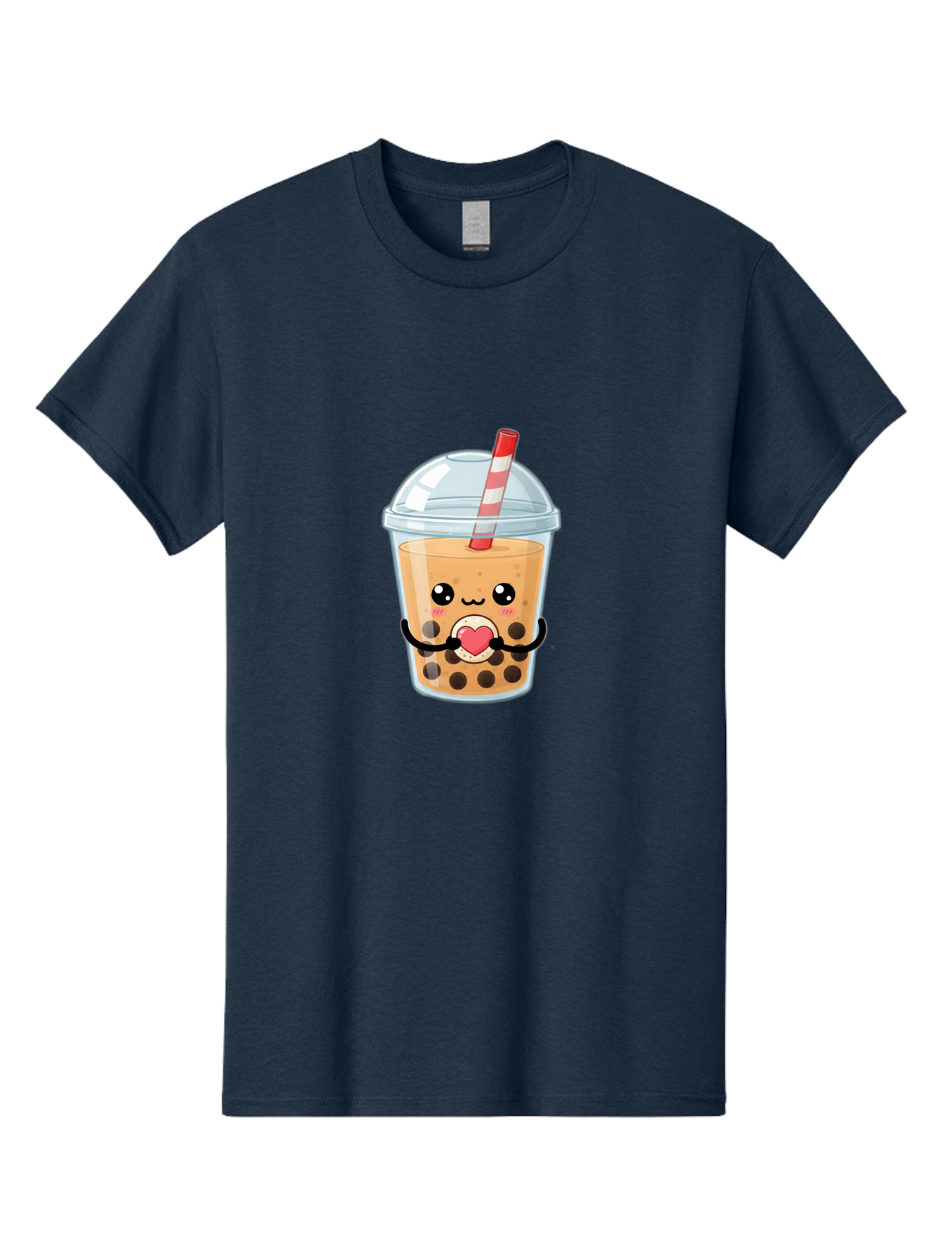 Bubble-Tea-13 Men'S Graphic Tee, 100% Cotton, Comfortable Casual Summer Wear, Machine Washable, Bubble Tea, Boba Drink, Cartoon Beverage, Cute Straw, Kawaii Culture, Heart Symbol, Playful Design, Refreshing Drink, Milk Tea, Tea Lover Bac693