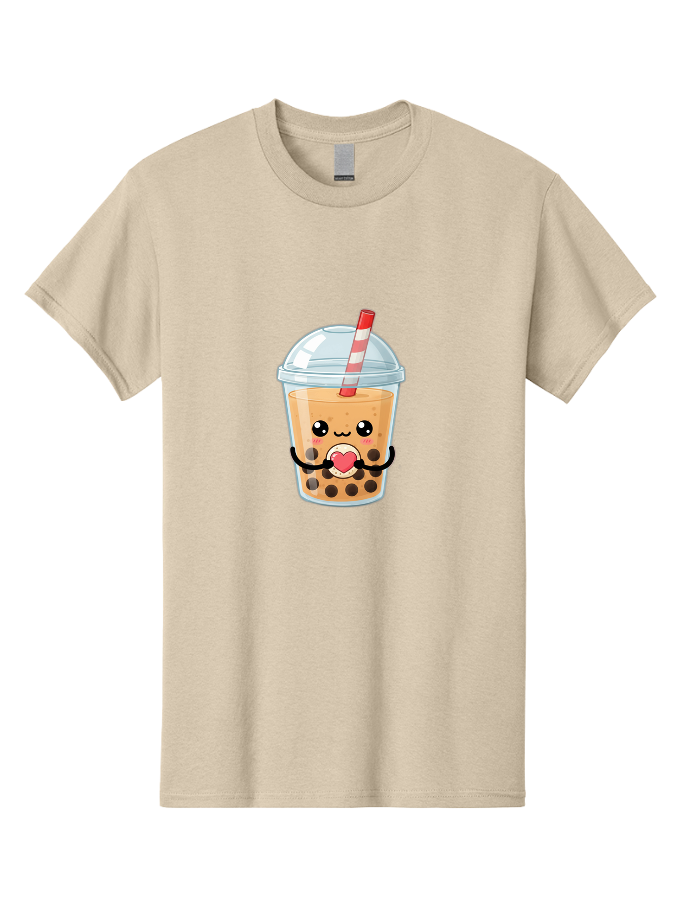 Bubble-Tea-13 Men'S Graphic Tee, 100% Cotton, Comfortable Casual Summer Wear, Machine Washable, Bubble Tea, Boba Drink, Cartoon Beverage, Cute Straw, Kawaii Culture, Heart Symbol, Playful Design, Refreshing Drink, Milk Tea, Tea Lover Bac693
