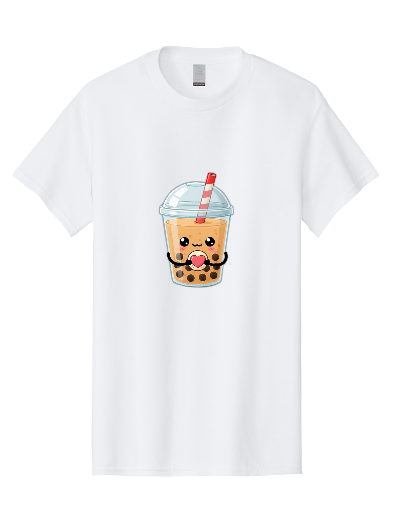 Bubble-Tea-13 Men'S Graphic Tee, 100% Cotton, Comfortable Casual Summer Wear, Machine Washable, Bubble Tea, Boba Drink, Cartoon Beverage, Cute Straw, Kawaii Culture, Heart Symbol, Playful Design, Refreshing Drink, Milk Tea, Tea Lover Bac693