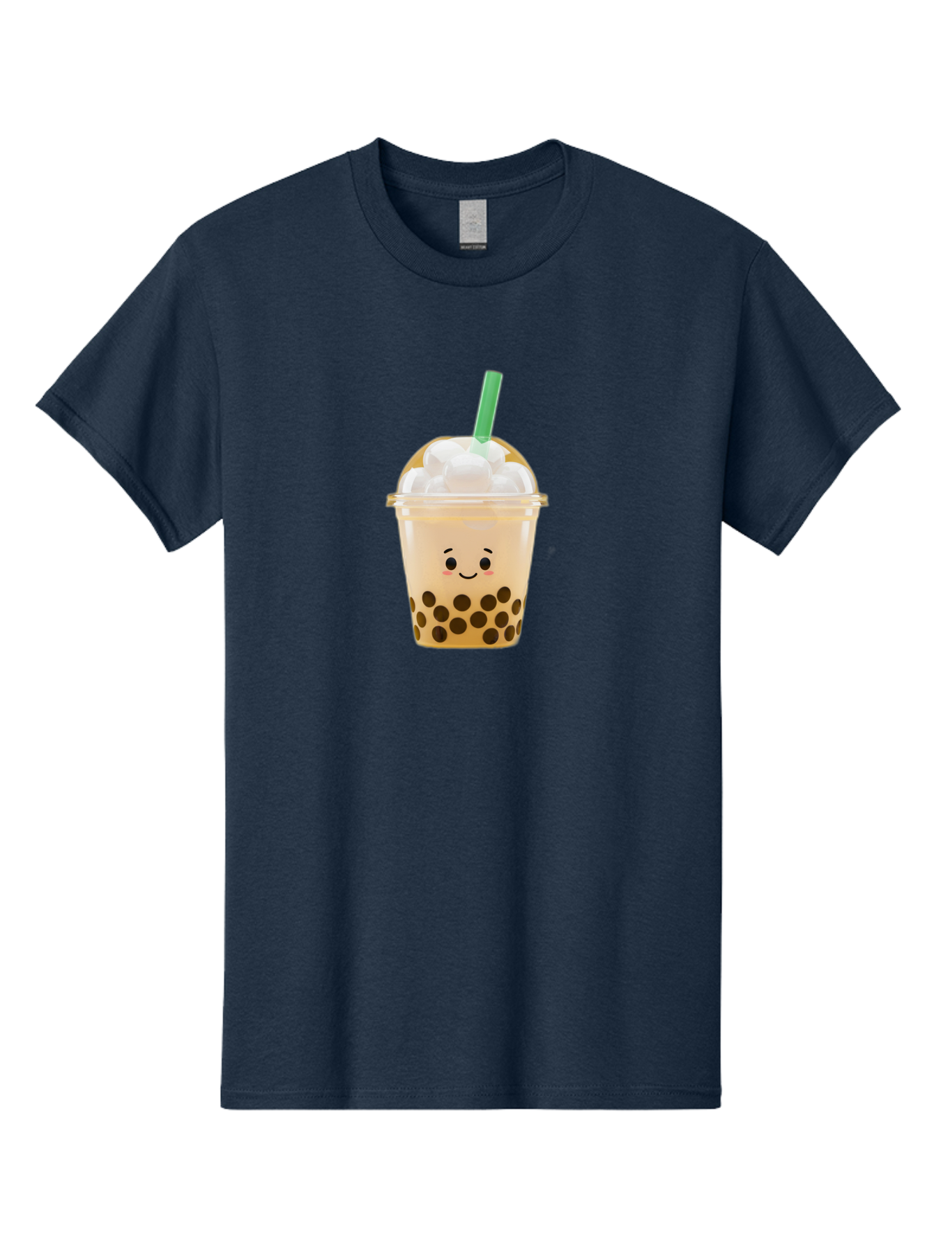 Bubble-Tea-15 Men'S Graphic Tee, 100% Cotton, Comfortable Casual Summer Wear, Machine Washable, Bubble Tea, Boba Drink, Milk Tea, Tapioca Pearls, Whipped Cream, Straw, Kawaii, Cute, Cartoon, Smiling Face, Adorable, Fun, Tasty, Refreshing, Bac695