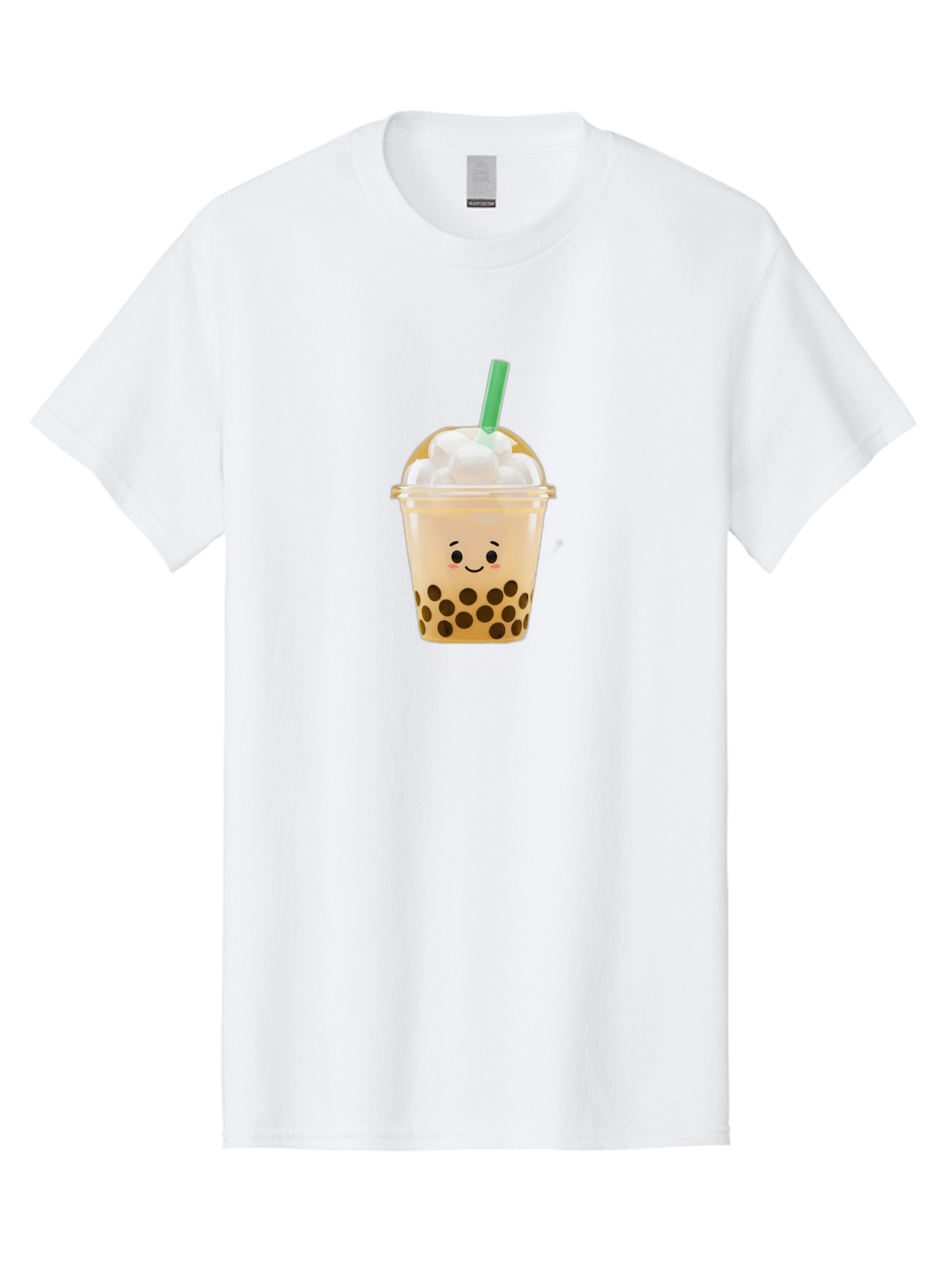 Bubble-Tea-15 Men'S Graphic Tee, 100% Cotton, Comfortable Casual Summer Wear, Machine Washable, Bubble Tea, Boba Drink, Milk Tea, Tapioca Pearls, Whipped Cream, Straw, Kawaii, Cute, Cartoon, Smiling Face, Adorable, Fun, Tasty, Refreshing, Bac695