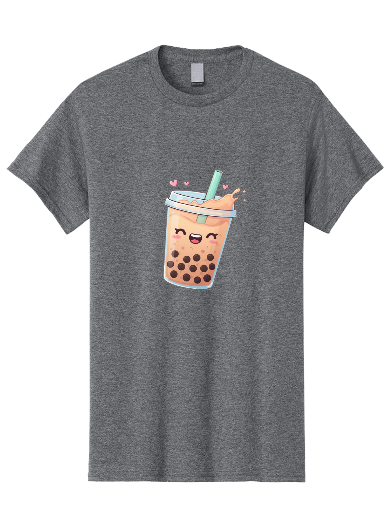 Bubble-Tea-16 Men'S Graphic Tee, 100% Cotton, Comfortable Casual Summer Wear, Machine Washable, Boba Tea, Bubble Tea, Kawaii Drink, Cute Cartoon Beverage, Tea With Boba, Smiling Milk Tea, Adorable Drink, Tea Lover, Boba Love, Refreshing Drink Bac696