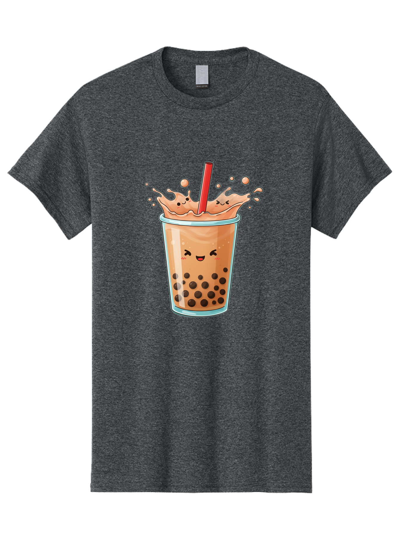 Bubble-Tea-17 Men'S Graphic Tee, 100% Cotton, Comfortable Casual Summer Wear, Machine Washable, Boba Tea With Straw, Cartoon Bubble Tea, Milk Tea With Bubbles, Cute Drink, Boba Drink, Tapioca Pearls, Kawaii Bubble Tea, Smiling Tea Bac697