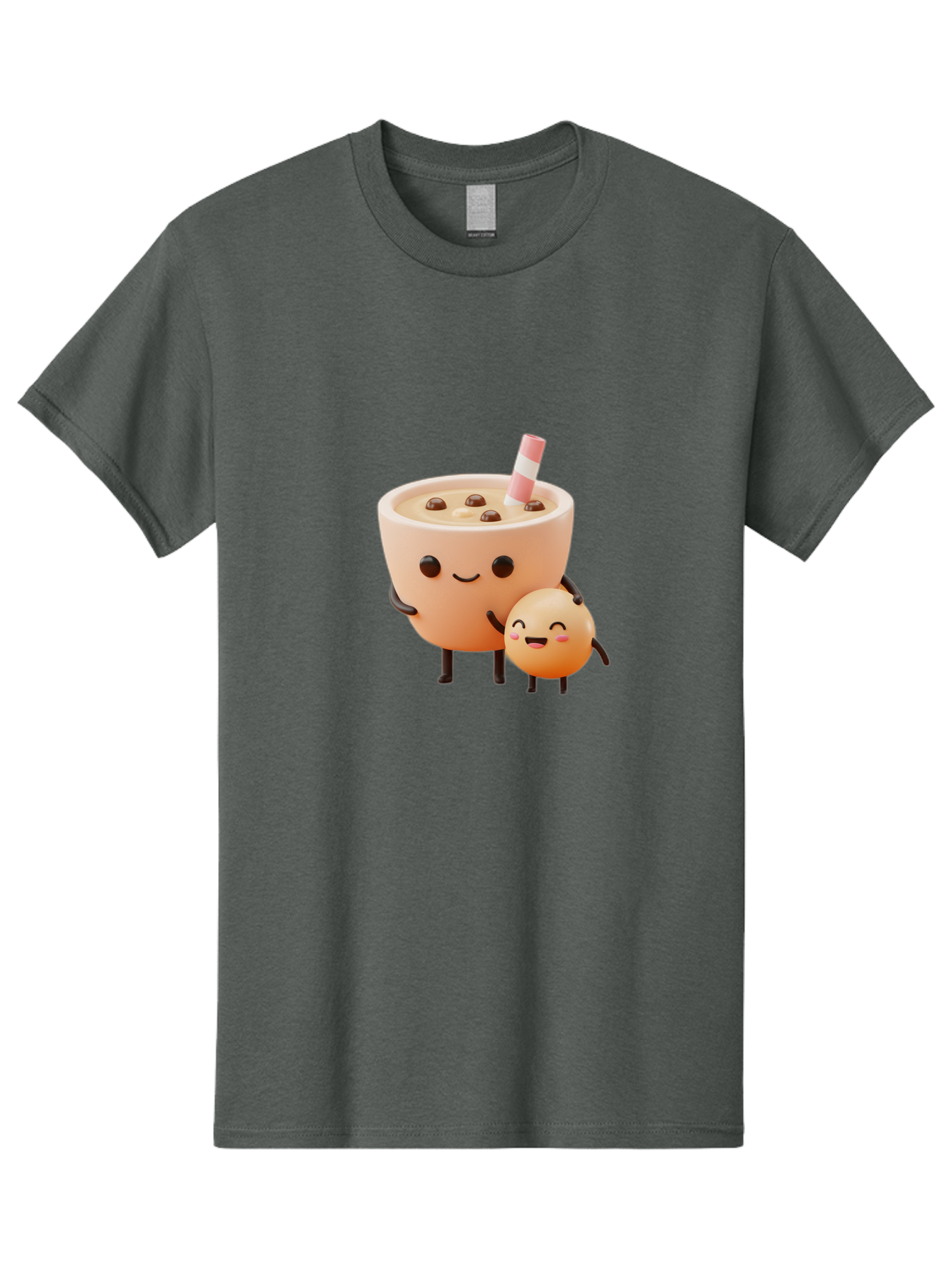 Bubble-Tea-18 Men'S Graphic Tee, 100% Cotton, Comfortable Casual Summer Wear, Machine Washable, Cartoon Boba Tea, Smiling Tea Cup, Boba Friends, Kawaii Characters, Milk Tea, Tapioca Pearls, Adorable Illustration, Funny Bubble Tea Bac698