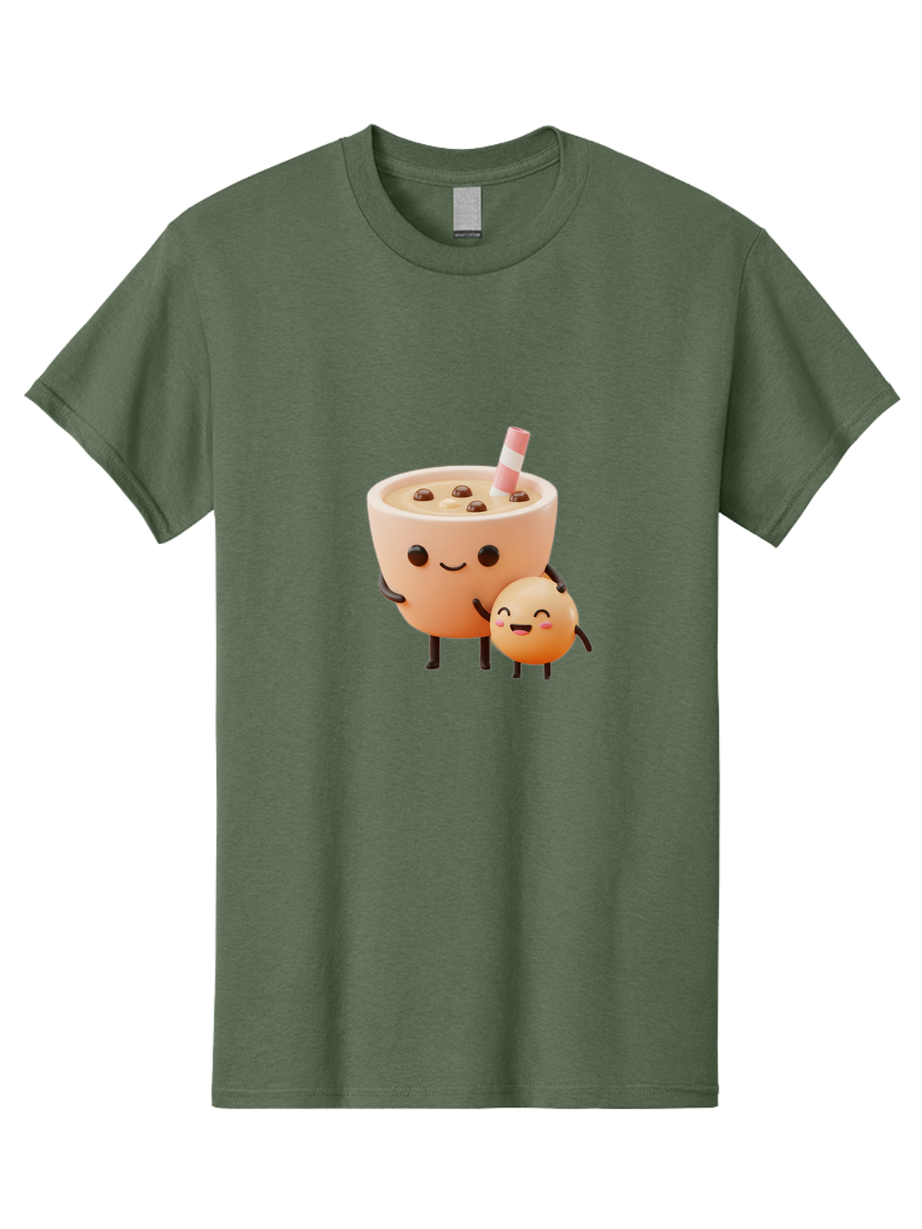 Bubble-Tea-18 Men'S Graphic Tee, 100% Cotton, Comfortable Casual Summer Wear, Machine Washable, Cartoon Boba Tea, Smiling Tea Cup, Boba Friends, Kawaii Characters, Milk Tea, Tapioca Pearls, Adorable Illustration, Funny Bubble Tea Bac698