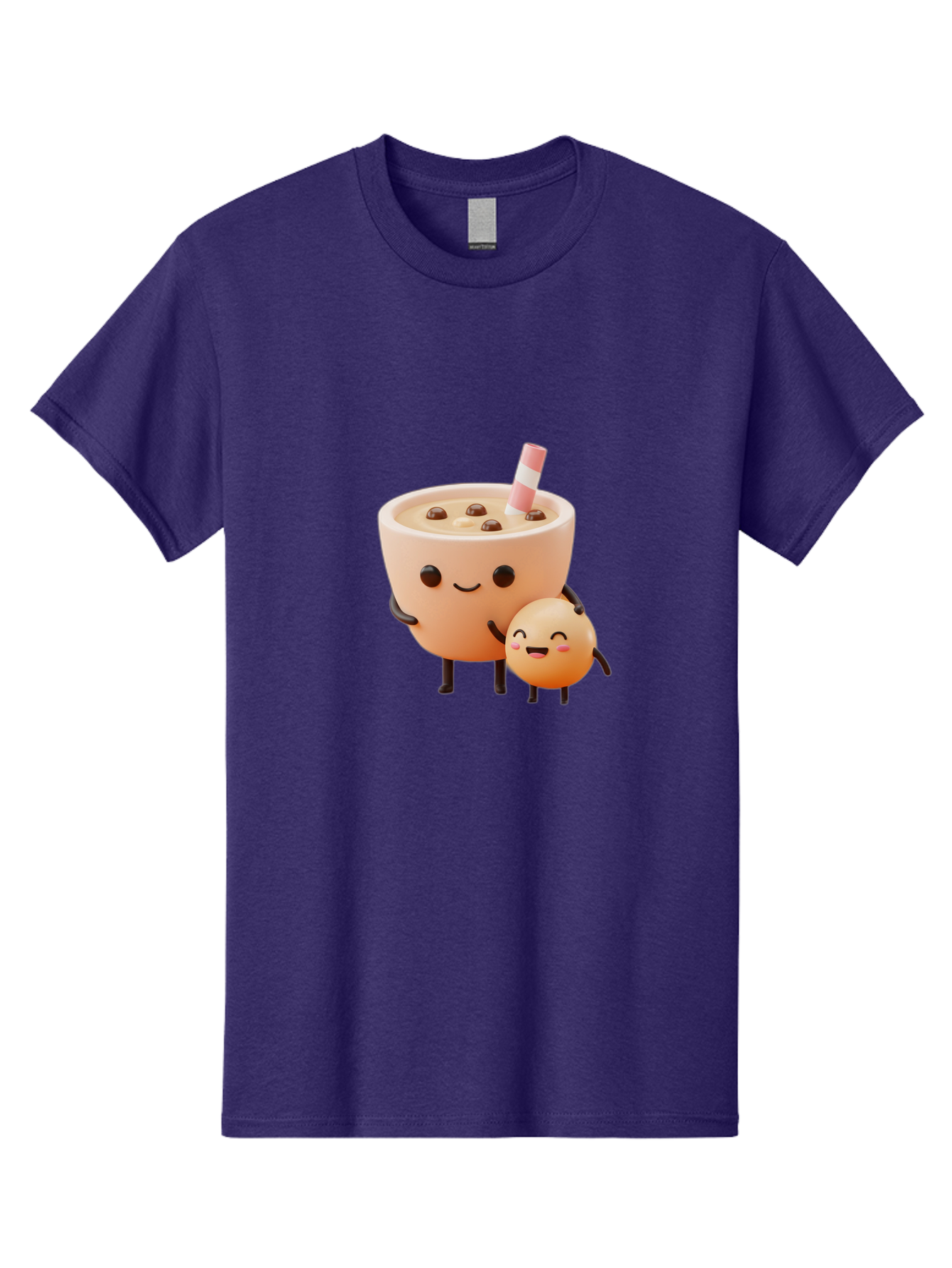Bubble-Tea-18 Men'S Graphic Tee, 100% Cotton, Comfortable Casual Summer Wear, Machine Washable, Cartoon Boba Tea, Smiling Tea Cup, Boba Friends, Kawaii Characters, Milk Tea, Tapioca Pearls, Adorable Illustration, Funny Bubble Tea Bac698