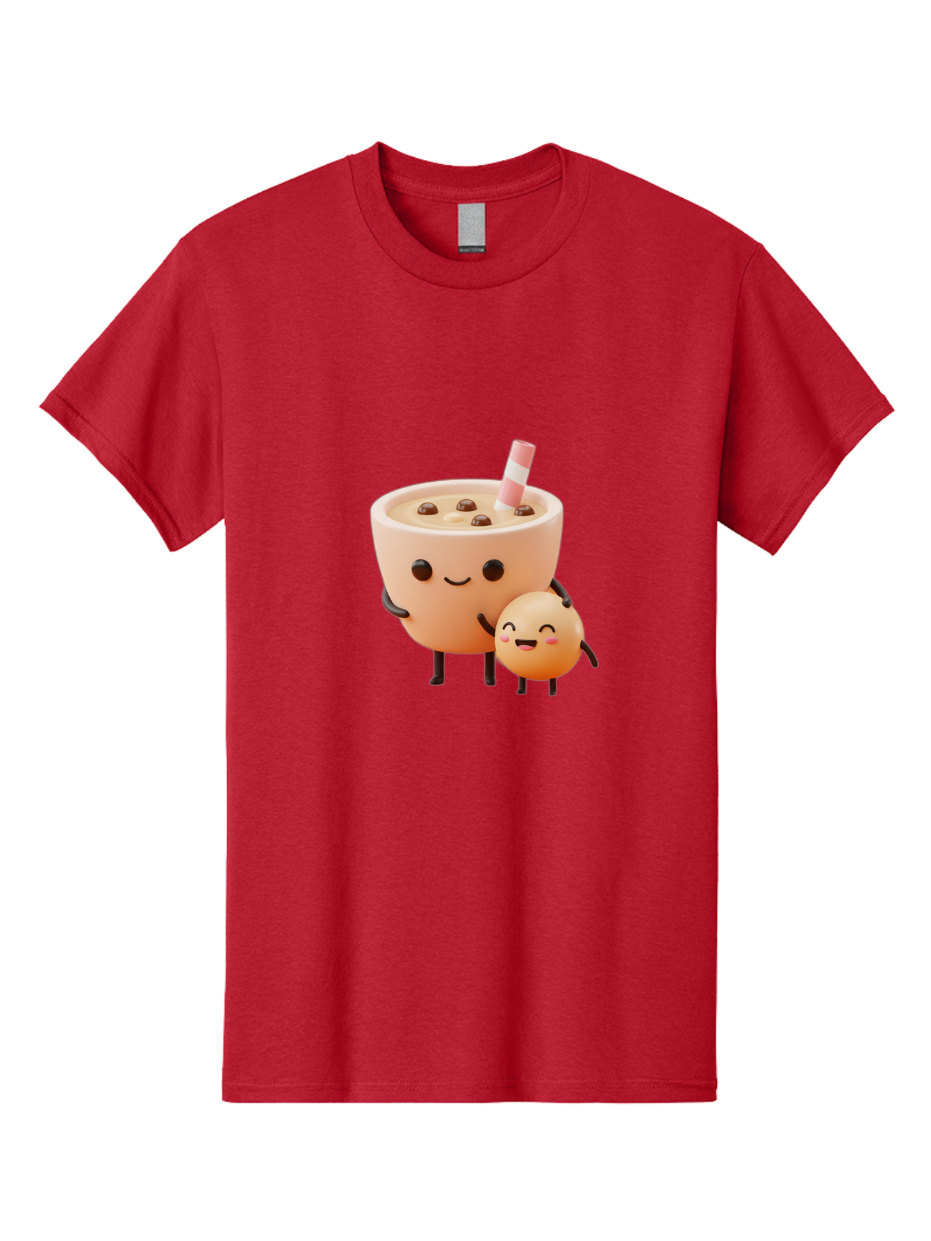 Bubble-Tea-18 Men'S Graphic Tee, 100% Cotton, Comfortable Casual Summer Wear, Machine Washable, Cartoon Boba Tea, Smiling Tea Cup, Boba Friends, Kawaii Characters, Milk Tea, Tapioca Pearls, Adorable Illustration, Funny Bubble Tea Bac698