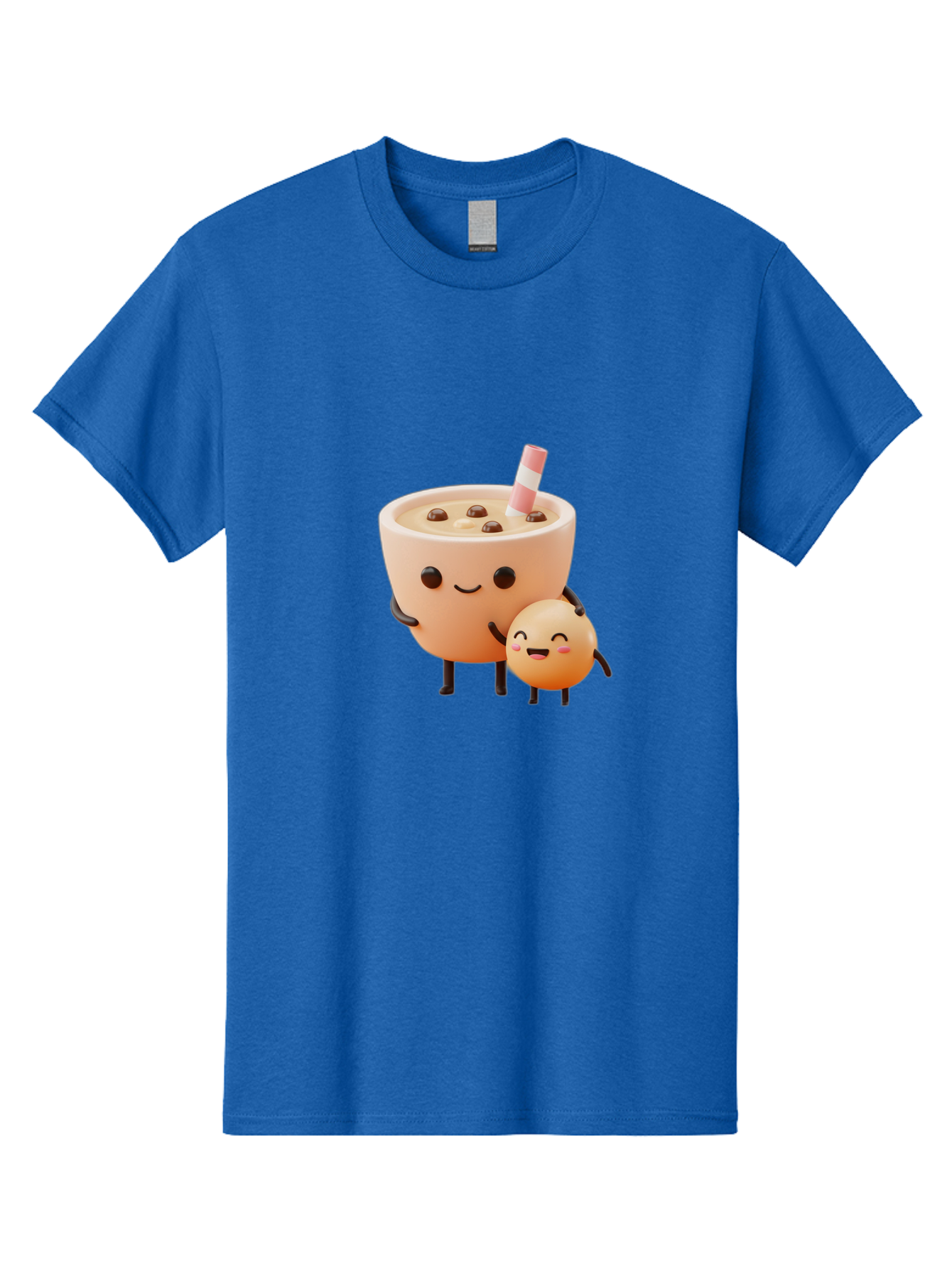 Bubble-Tea-18 Men'S Graphic Tee, 100% Cotton, Comfortable Casual Summer Wear, Machine Washable, Cartoon Boba Tea, Smiling Tea Cup, Boba Friends, Kawaii Characters, Milk Tea, Tapioca Pearls, Adorable Illustration, Funny Bubble Tea Bac698