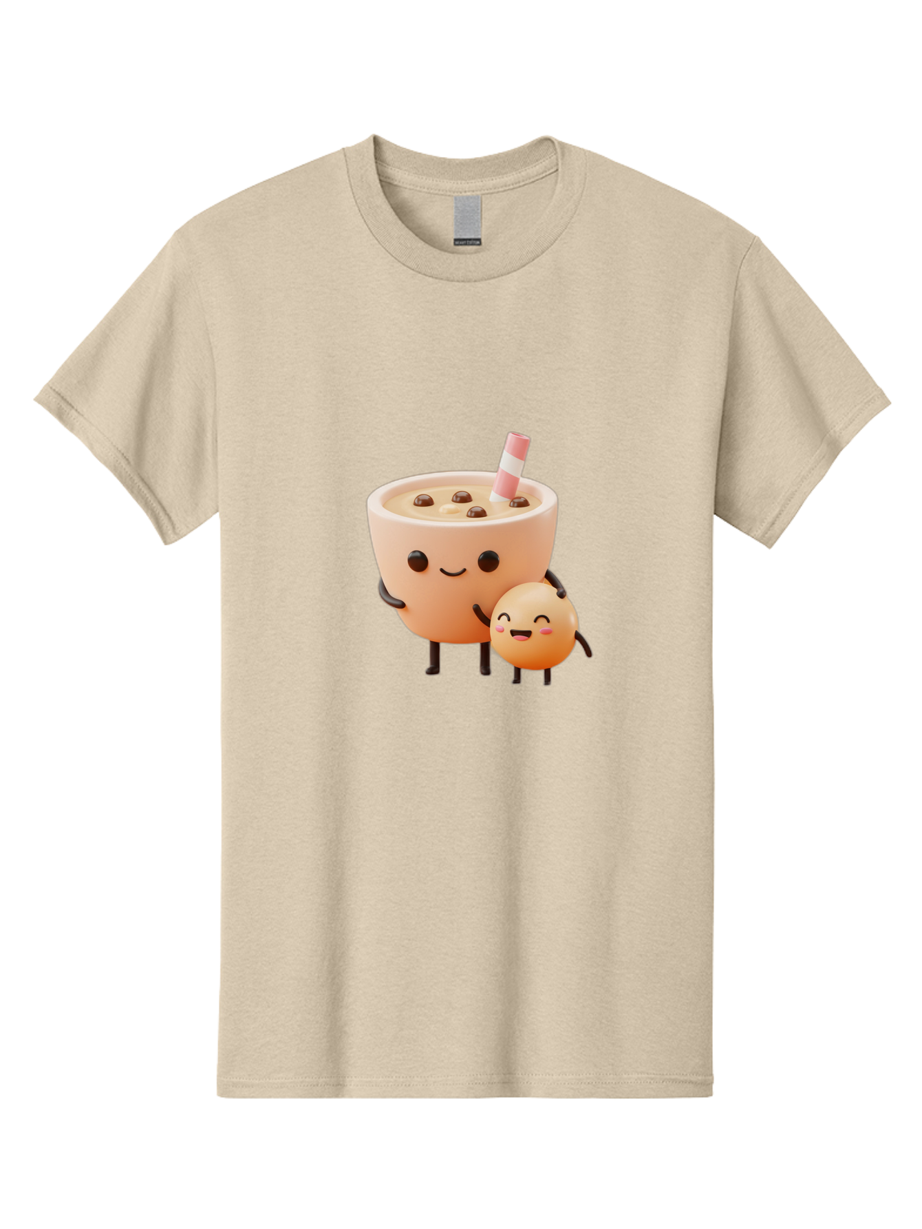 Bubble-Tea-18 Men'S Graphic Tee, 100% Cotton, Comfortable Casual Summer Wear, Machine Washable, Cartoon Boba Tea, Smiling Tea Cup, Boba Friends, Kawaii Characters, Milk Tea, Tapioca Pearls, Adorable Illustration, Funny Bubble Tea Bac698