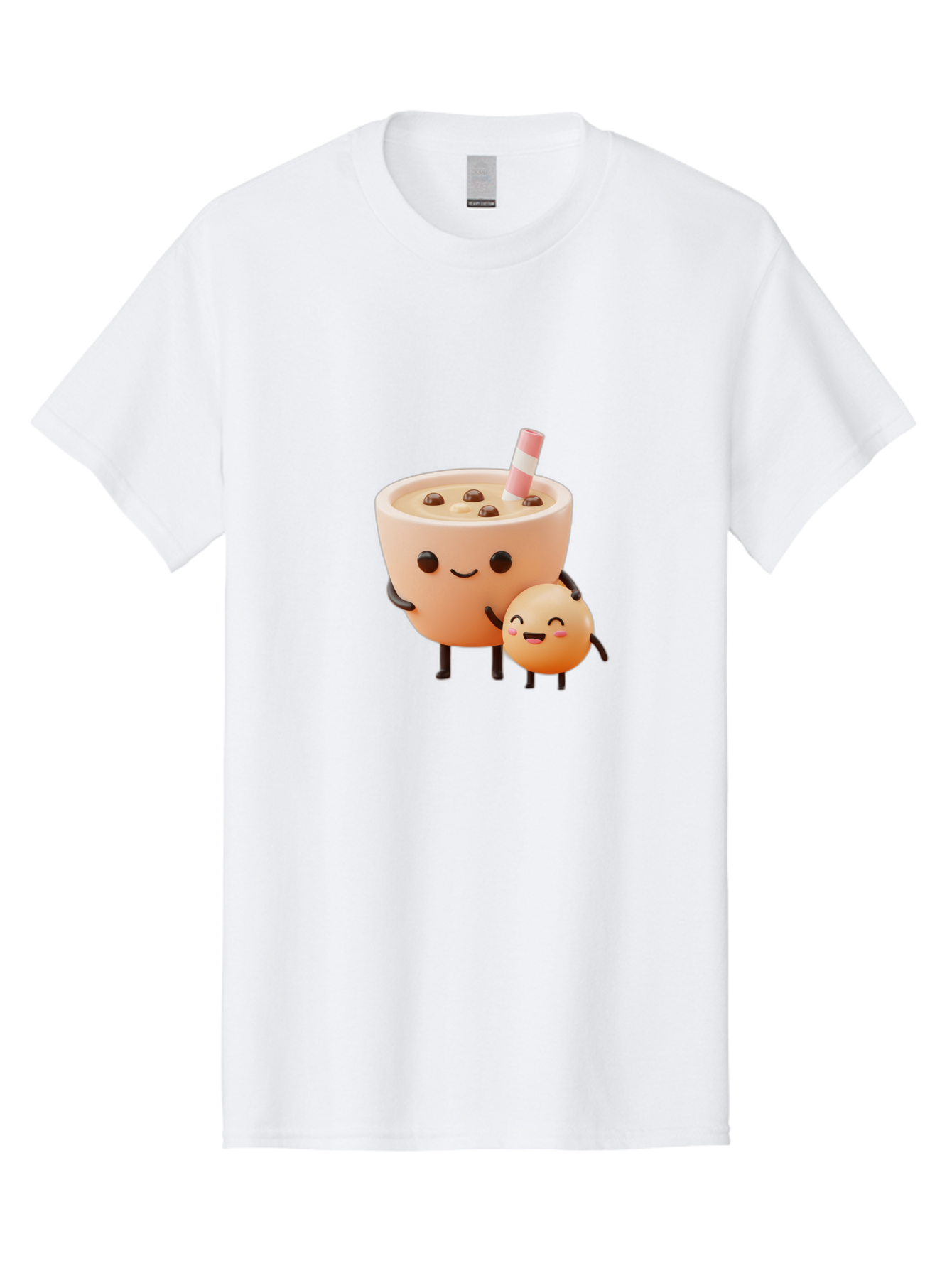 Bubble-Tea-18 Men'S Graphic Tee, 100% Cotton, Comfortable Casual Summer Wear, Machine Washable, Cartoon Boba Tea, Smiling Tea Cup, Boba Friends, Kawaii Characters, Milk Tea, Tapioca Pearls, Adorable Illustration, Funny Bubble Tea Bac698