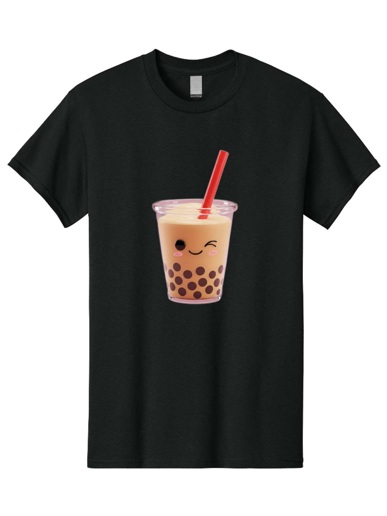 Bubble-Tea-19 Men'S Graphic Tee, 100% Cotton, Comfortable Casual Summer Wear, Machine Washable, Bubble Tea, Boba Tea, Milk Tea, Tapioca Pearls, Kawaii, Cute Drink, Tea Drink, Red Straw, Smiling Face, Adorable Beverage, Trendy Drink Bac699